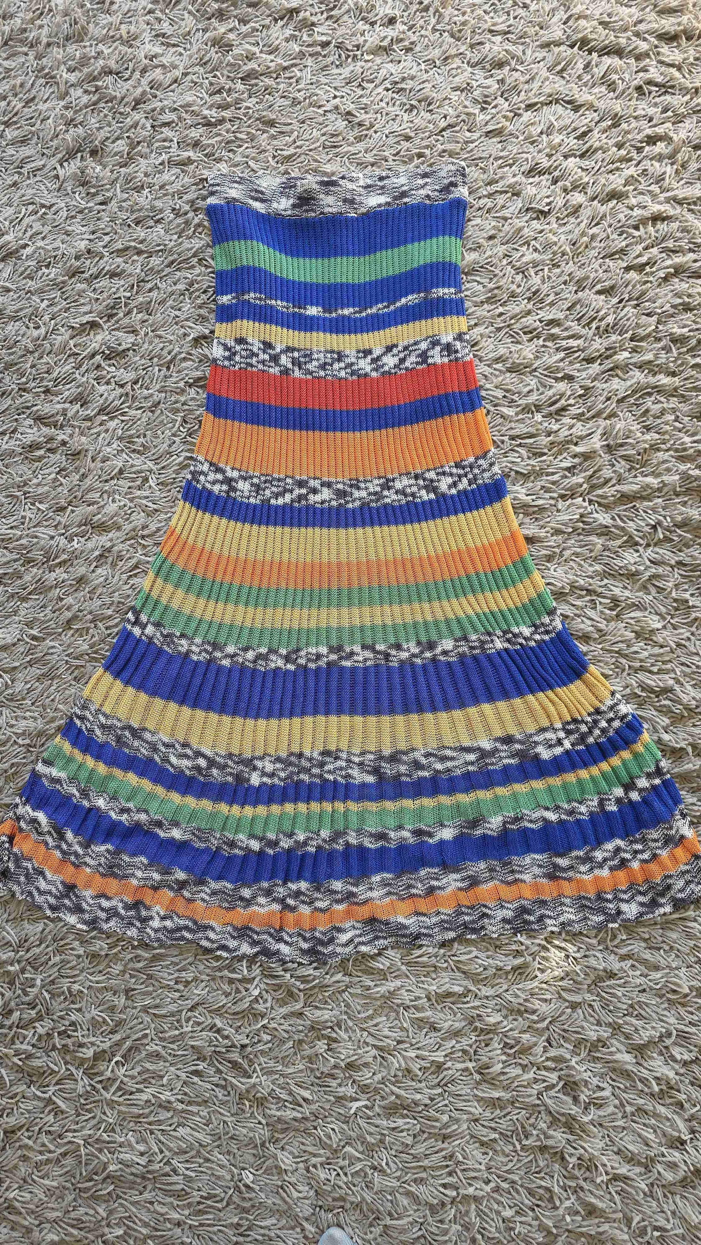 Falda rayada multicolor