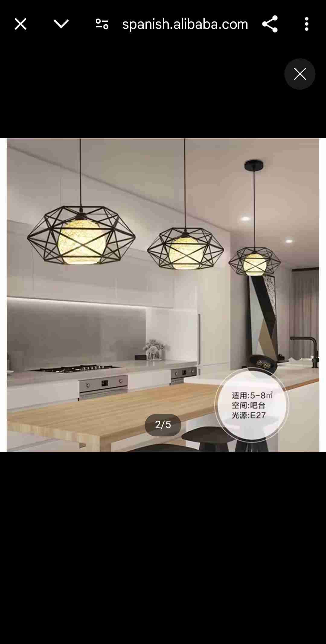 Lámpara colgante geométrica negra - miniatura 4