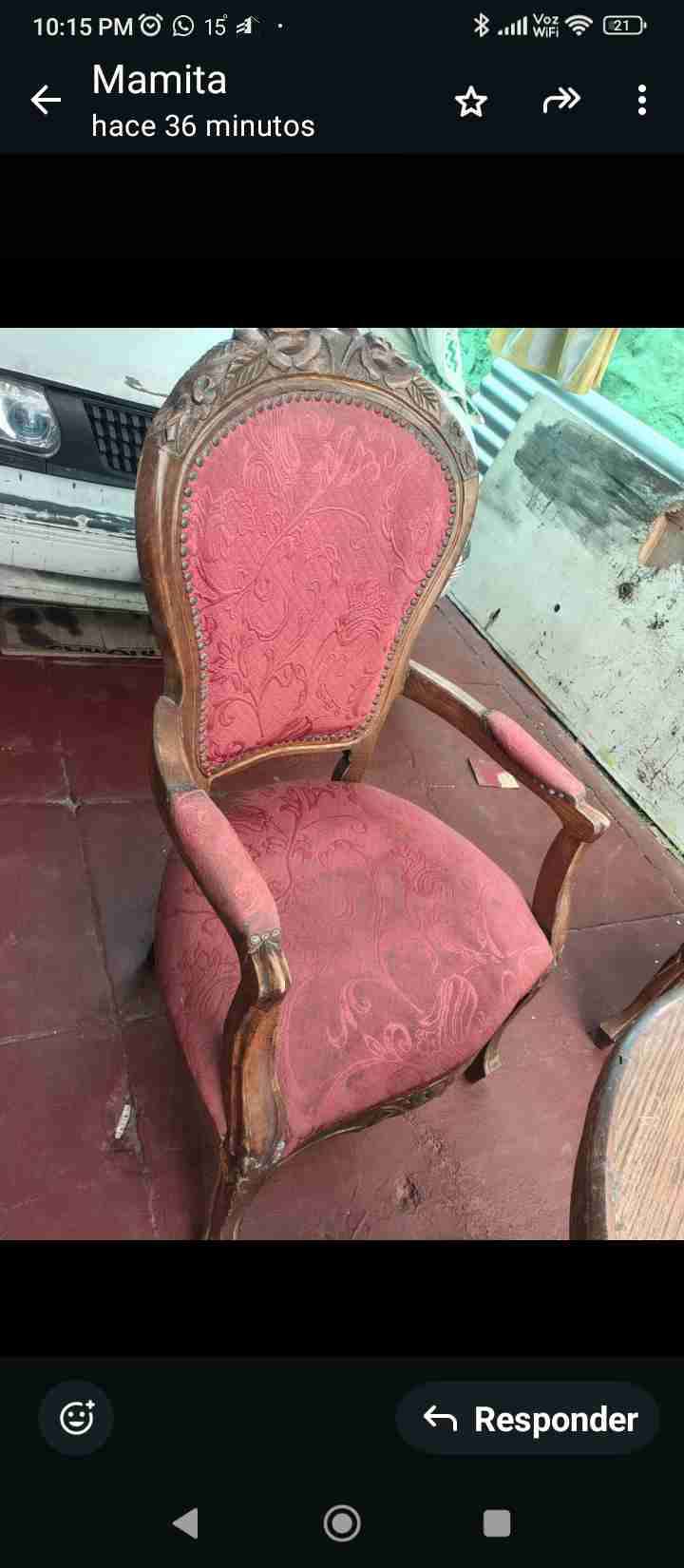 Silla antigua de madera - miniatura 3