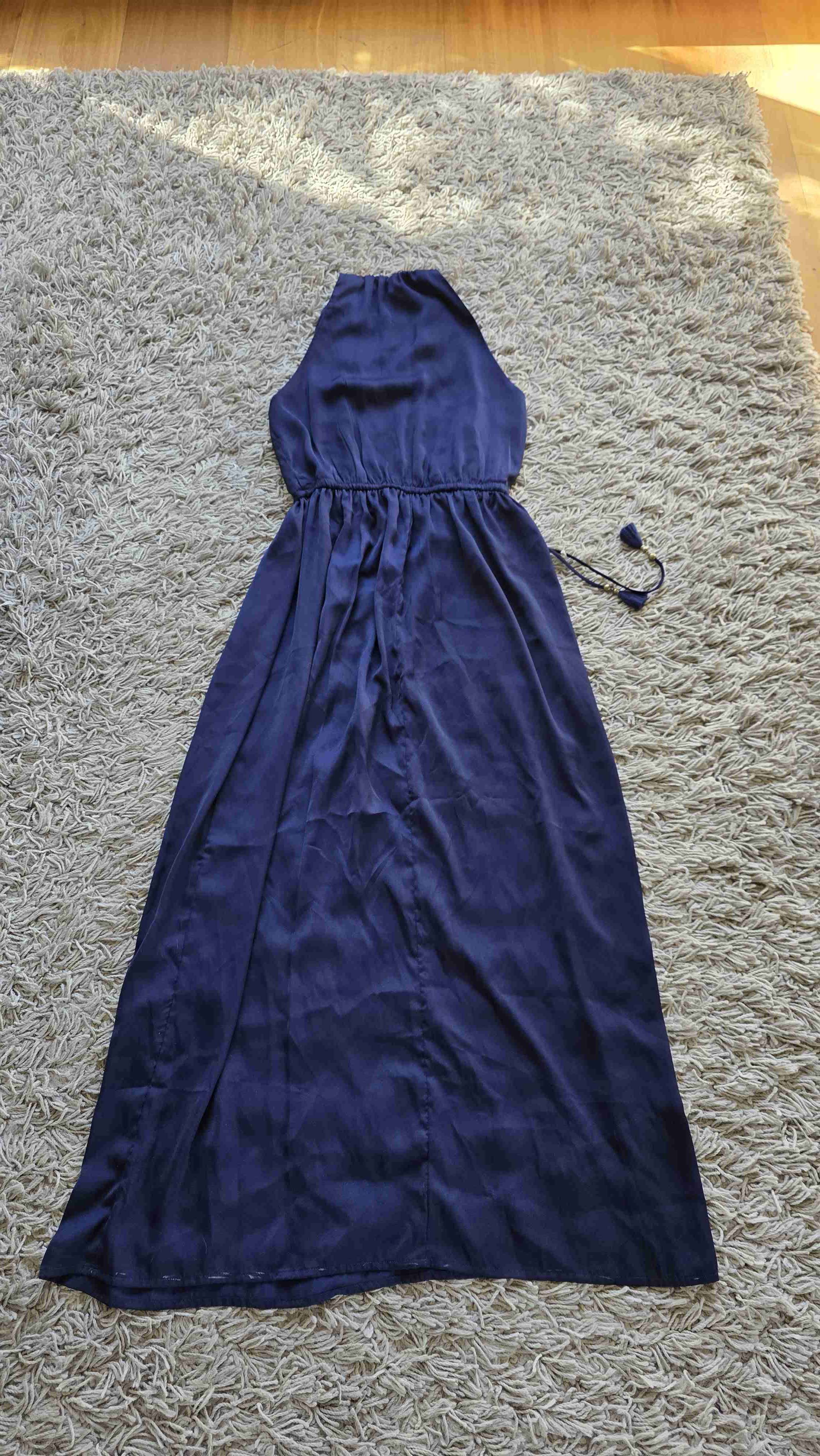 Vestido largo azul elegante - miniatura 2