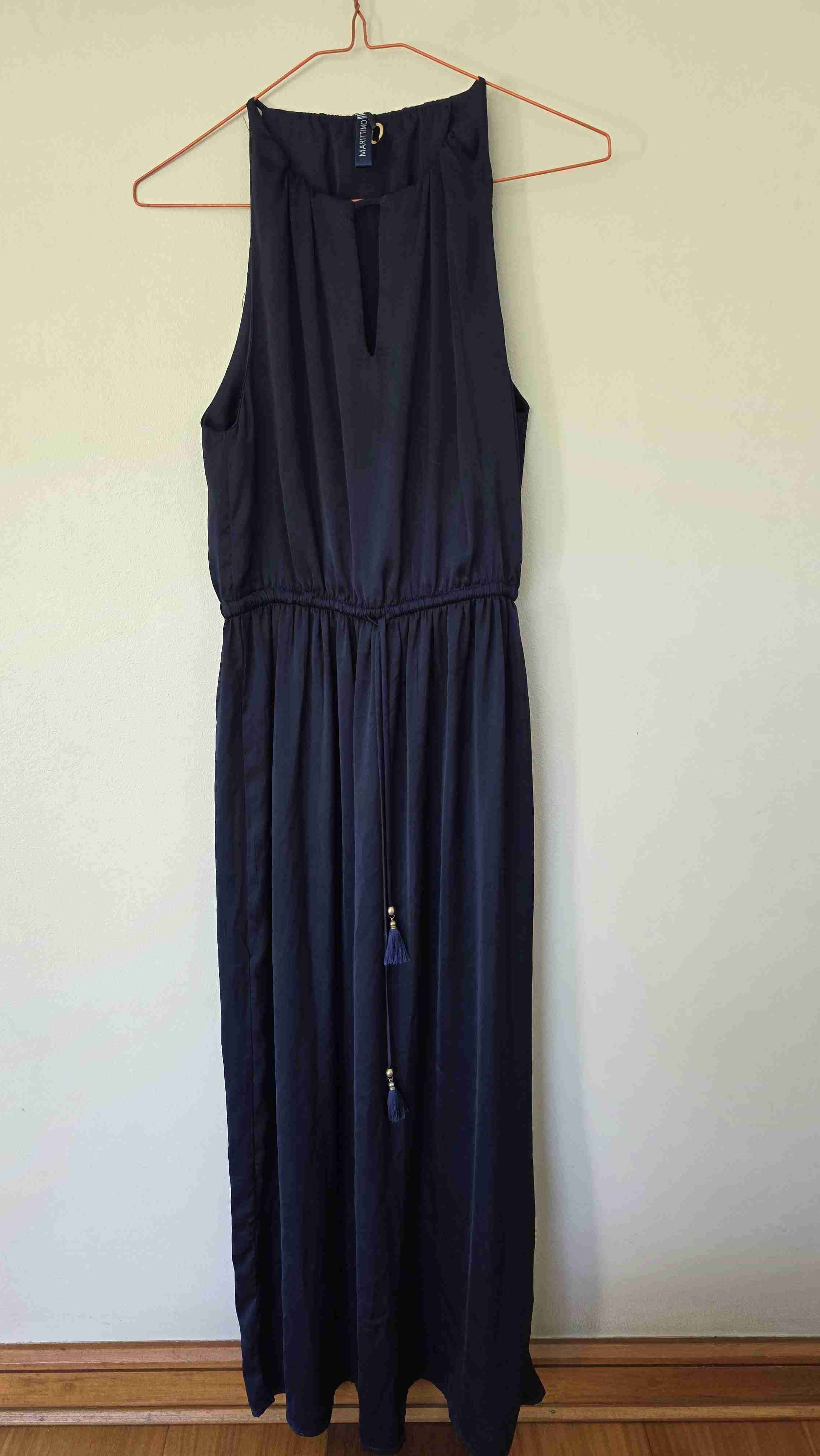 Vestido largo azul elegante - miniatura 3