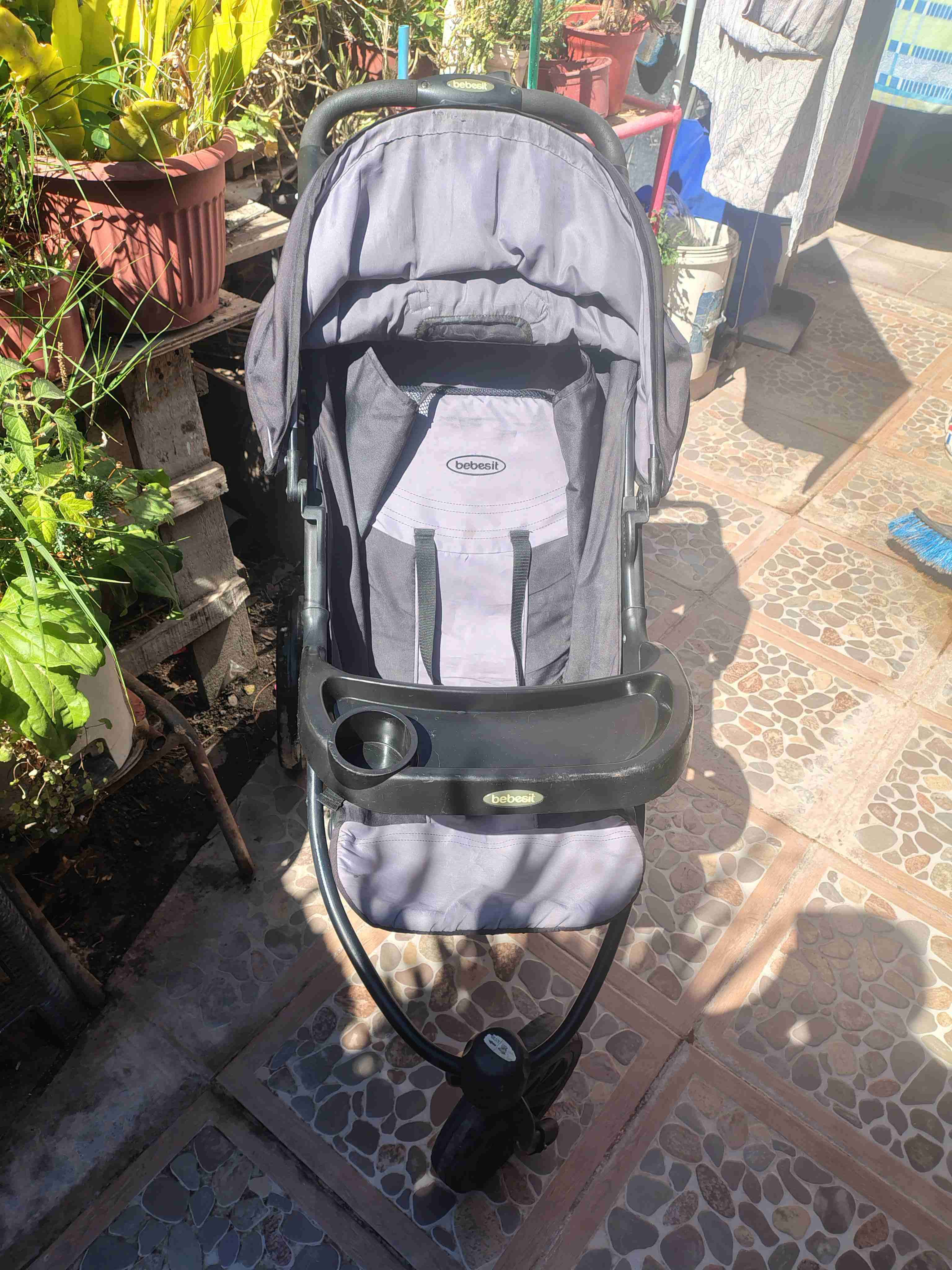 Coche de bebé Bebesit gris - miniatura 1