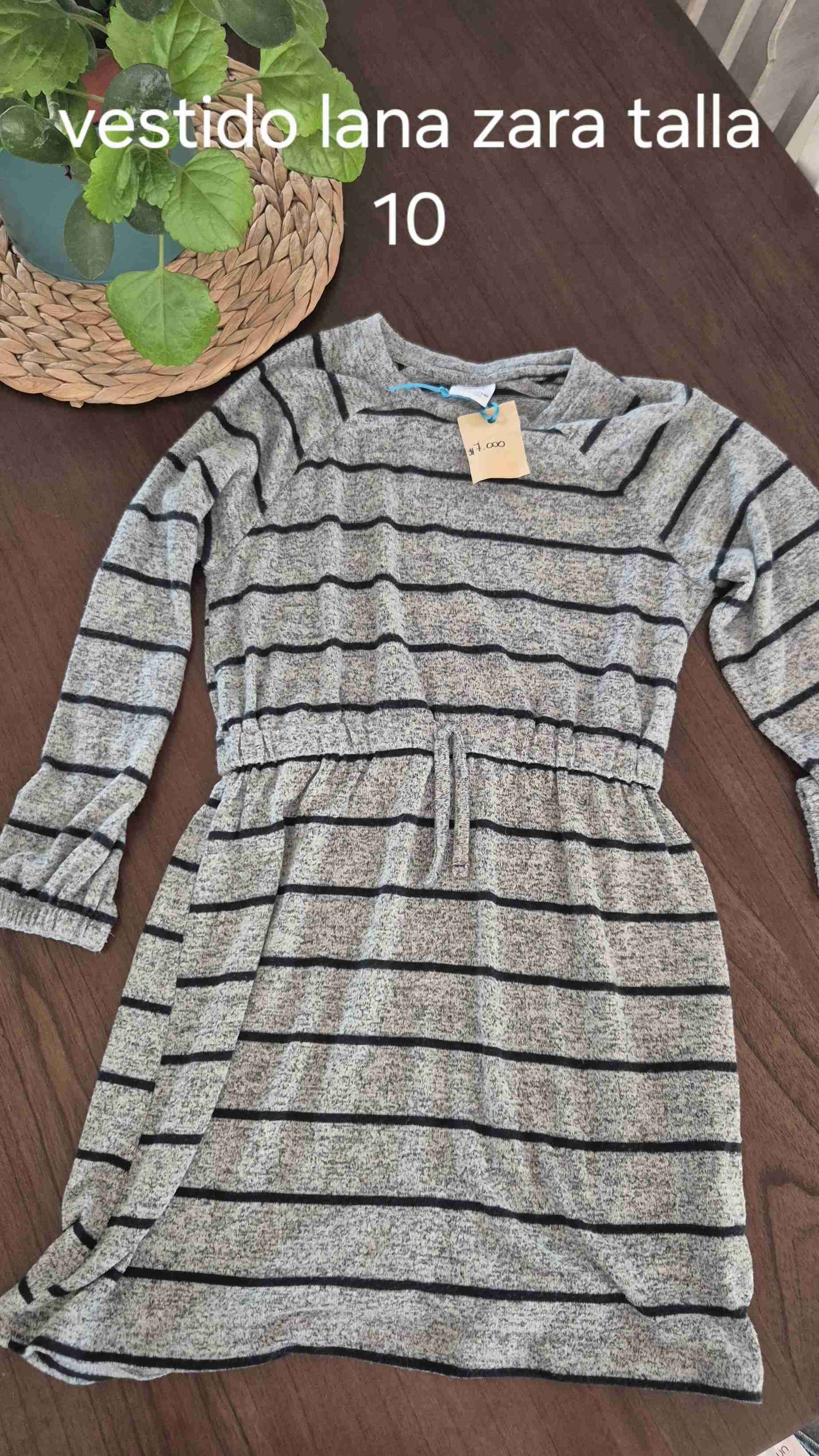 Vestido de lana Zara gris talla 10