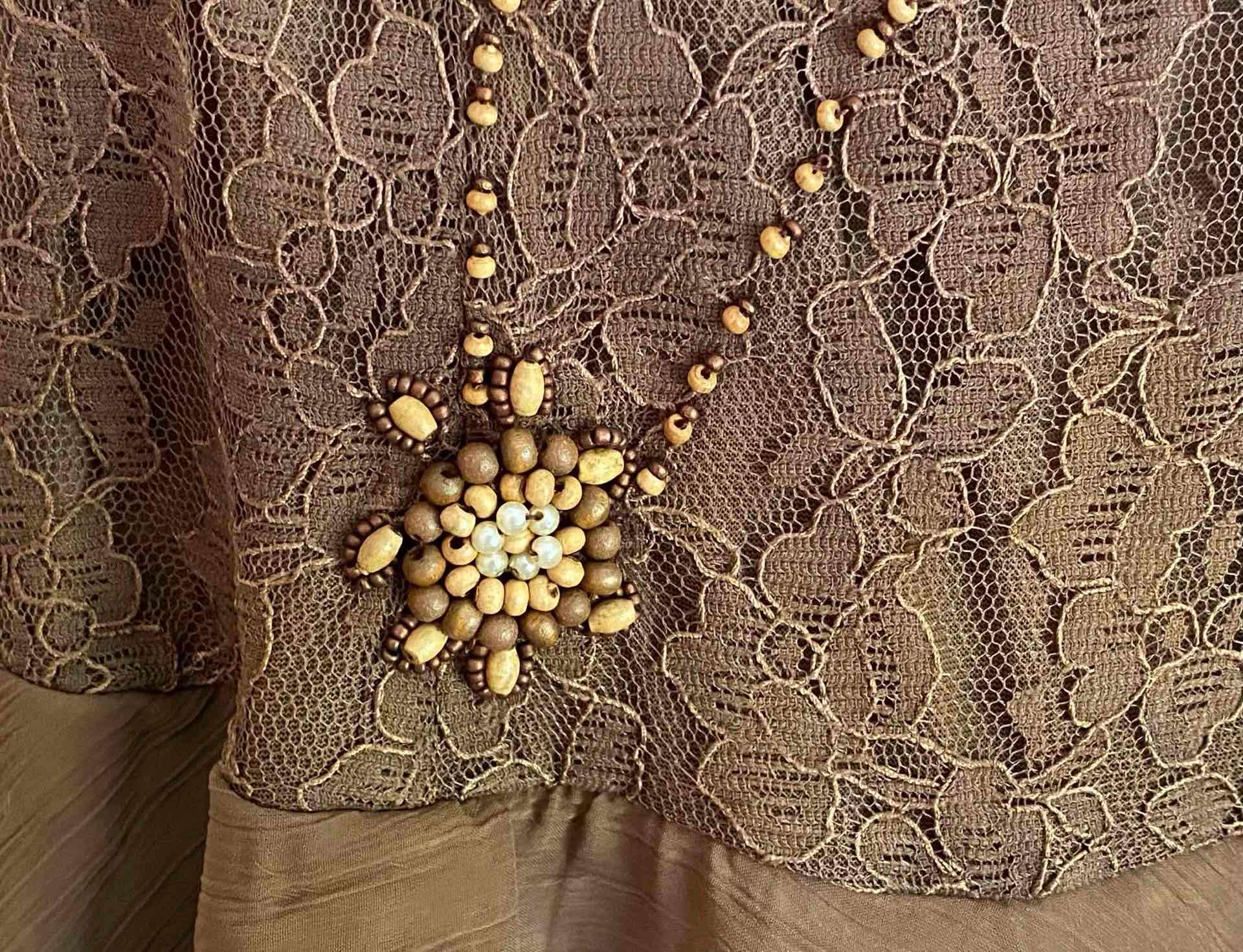 Vestido  fiesta color café TS - miniatura 3