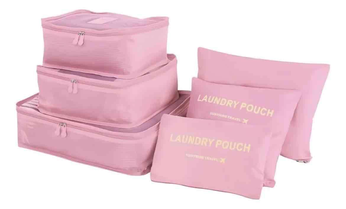 Set de bolsas organizadoras rosadas - miniatura 2