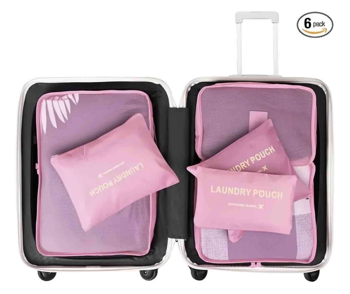 Set de bolsas organizadoras rosadas - miniatura 3