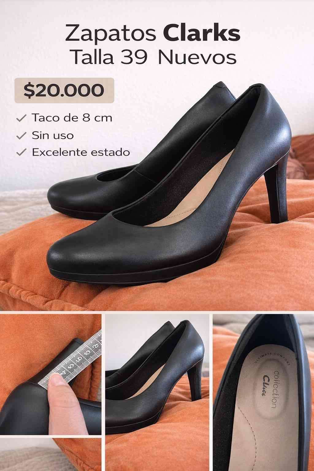 Zapatos de taco Clarks negros