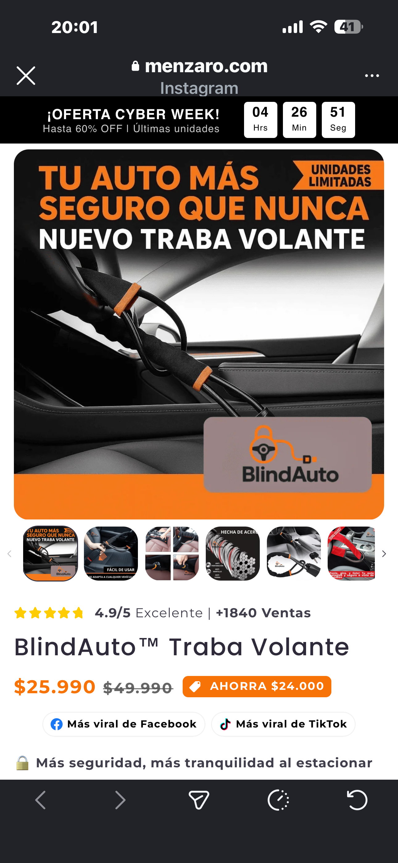 Bloqueo antirrobo para auto - miniatura 2