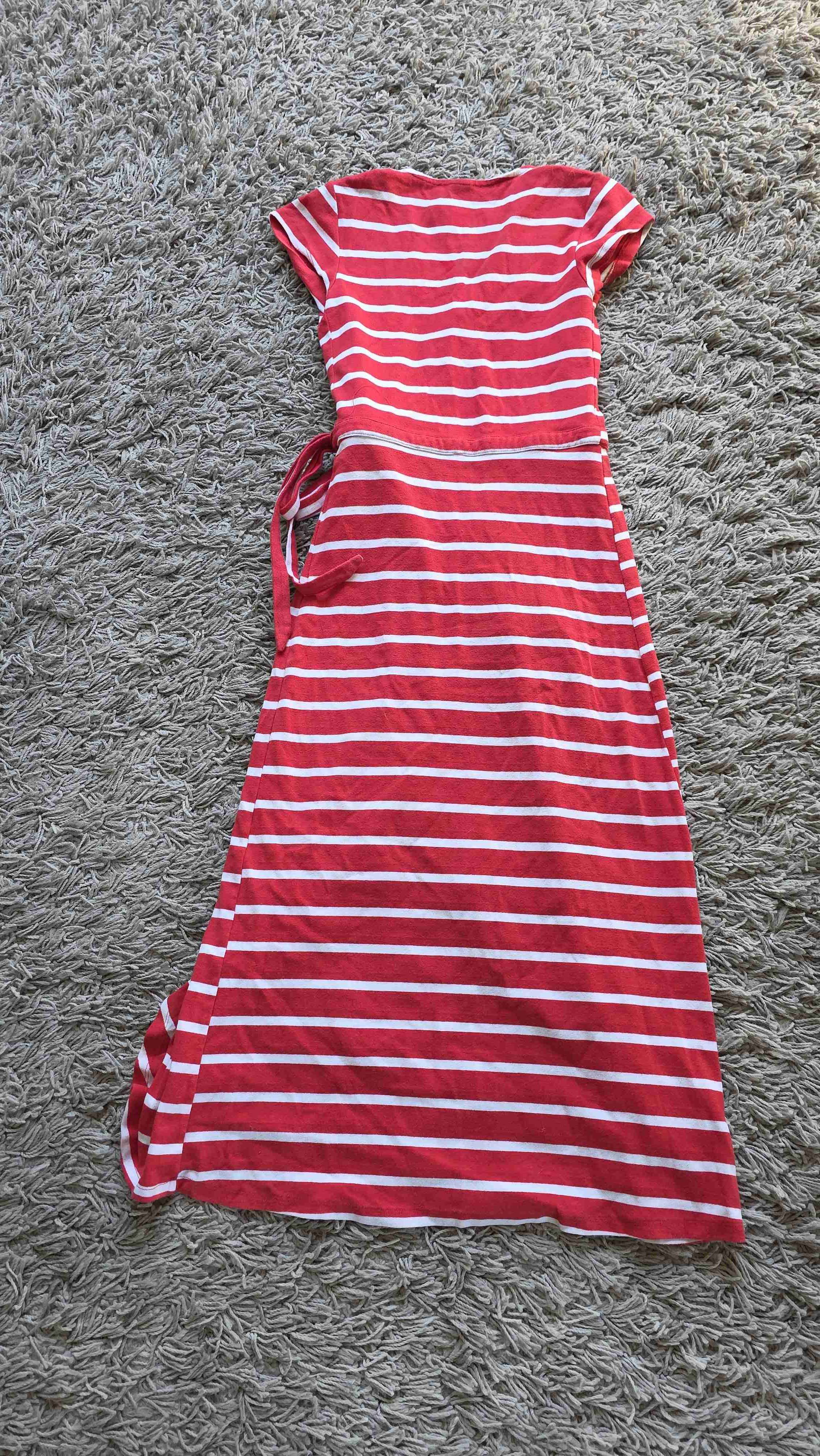 Vestido rayado rojo blanco - miniatura 2