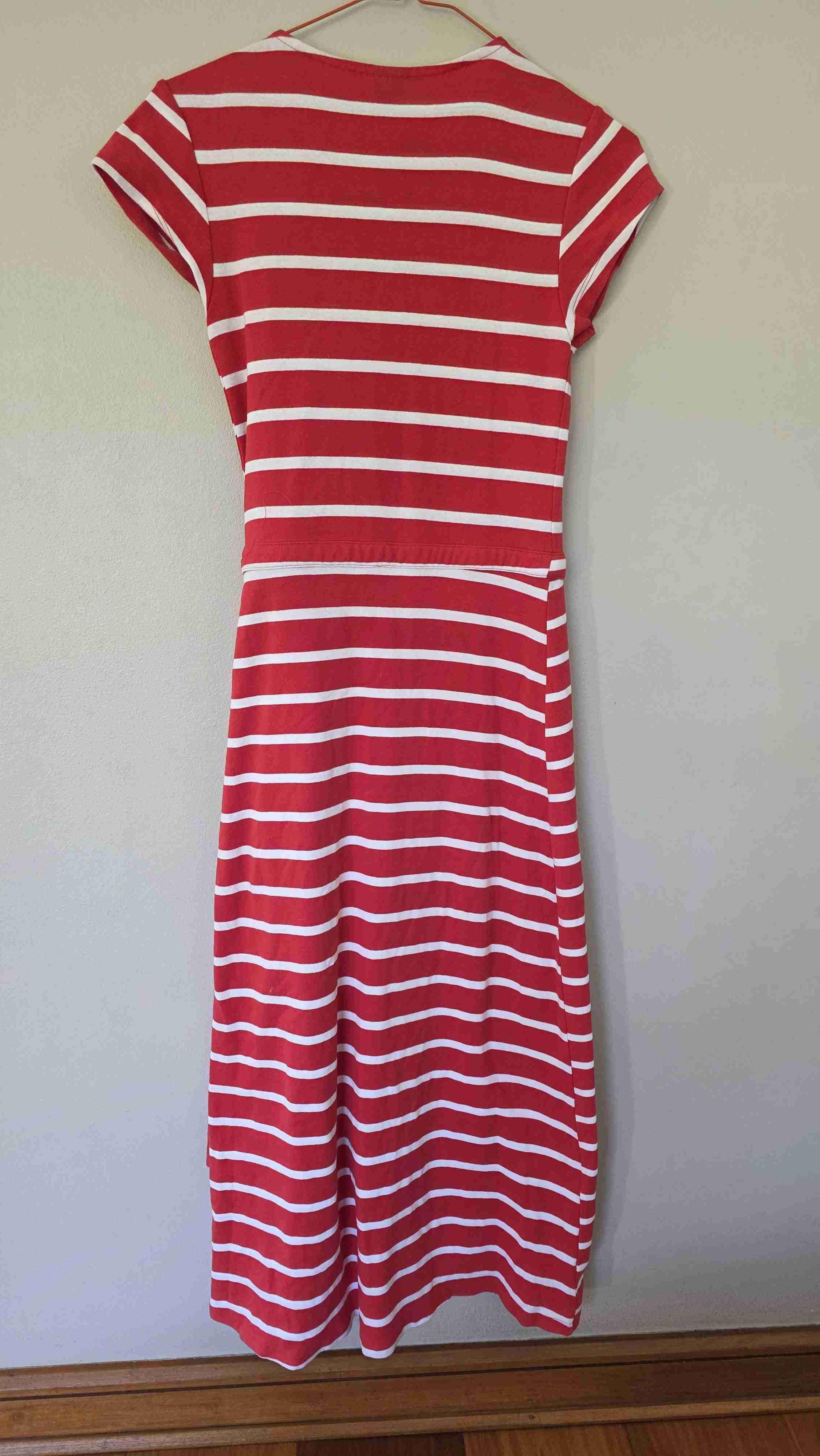 Vestido rayado rojo blanco - miniatura 5