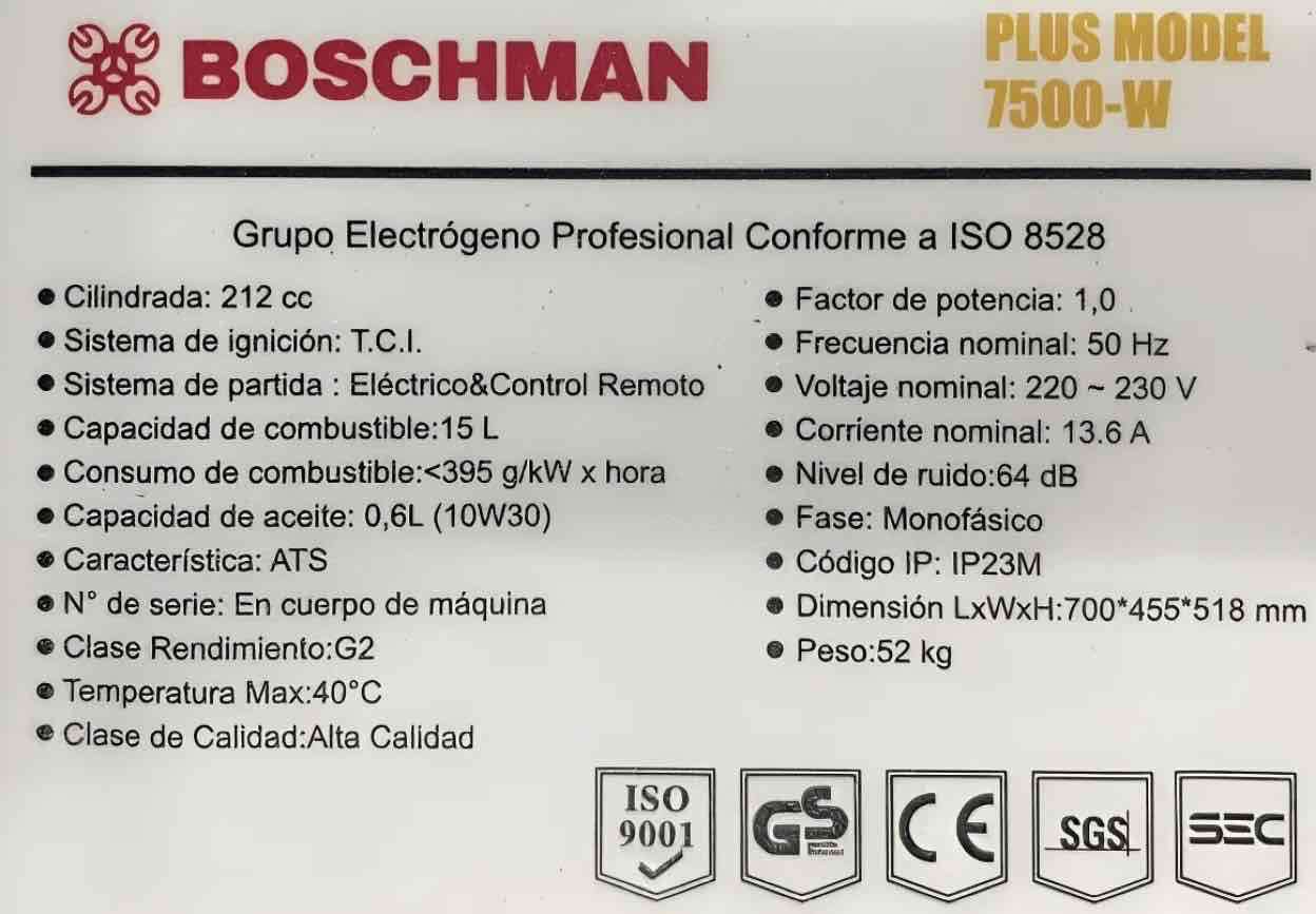 Generador Boschman Plus nuevo - miniatura 3