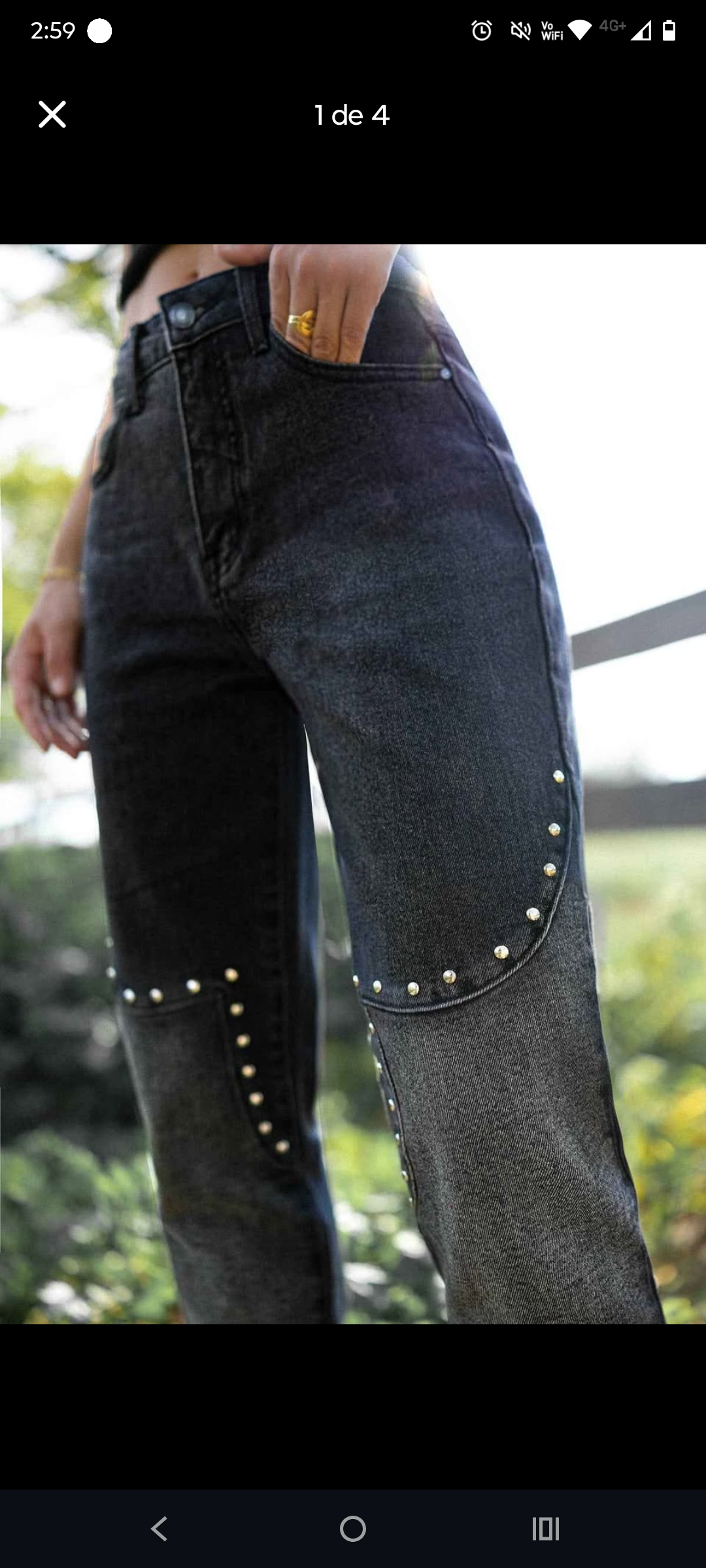 Jeans negros con tachas - 1