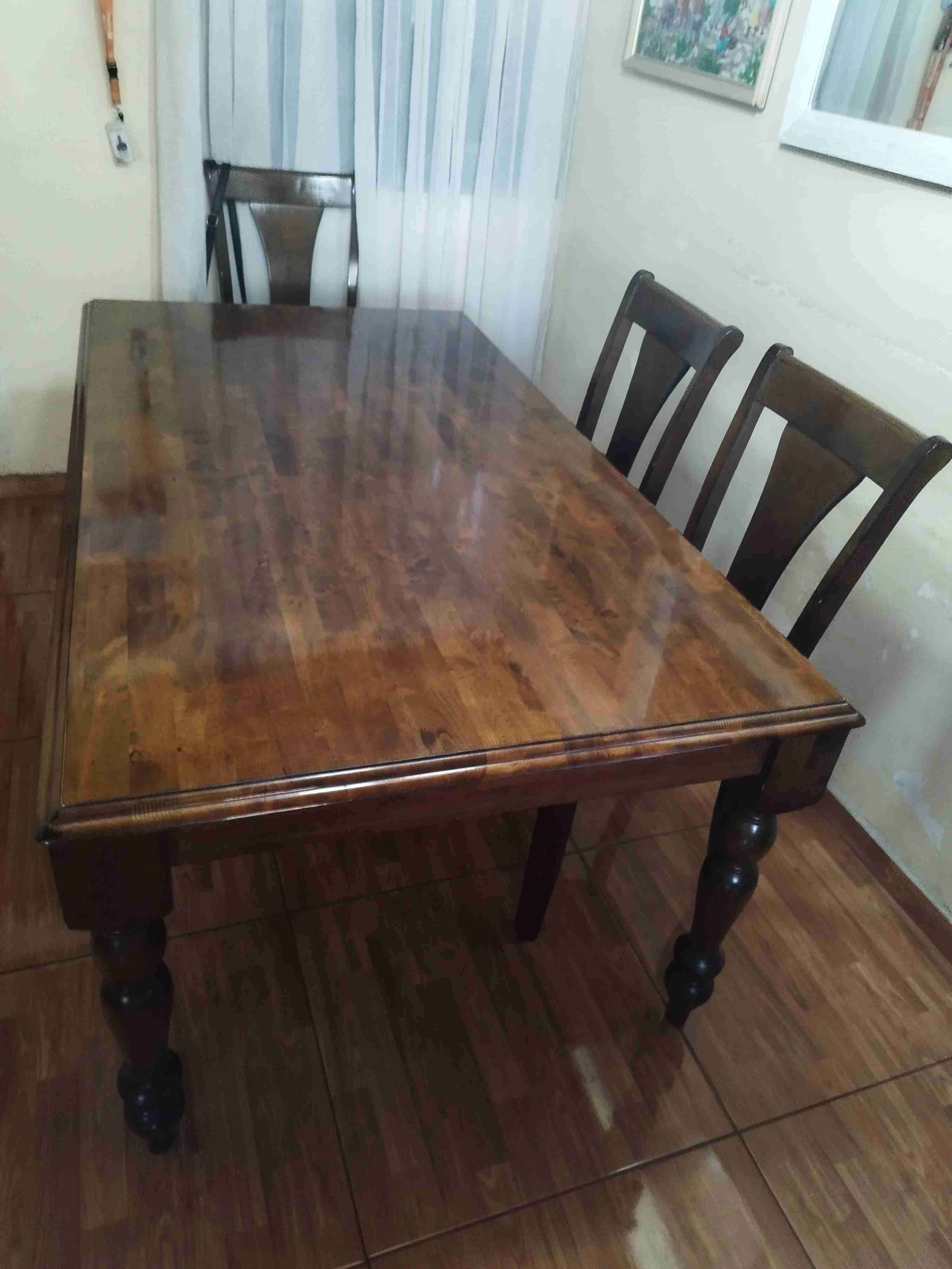 Mesa comedor madera oscuro - miniatura 2