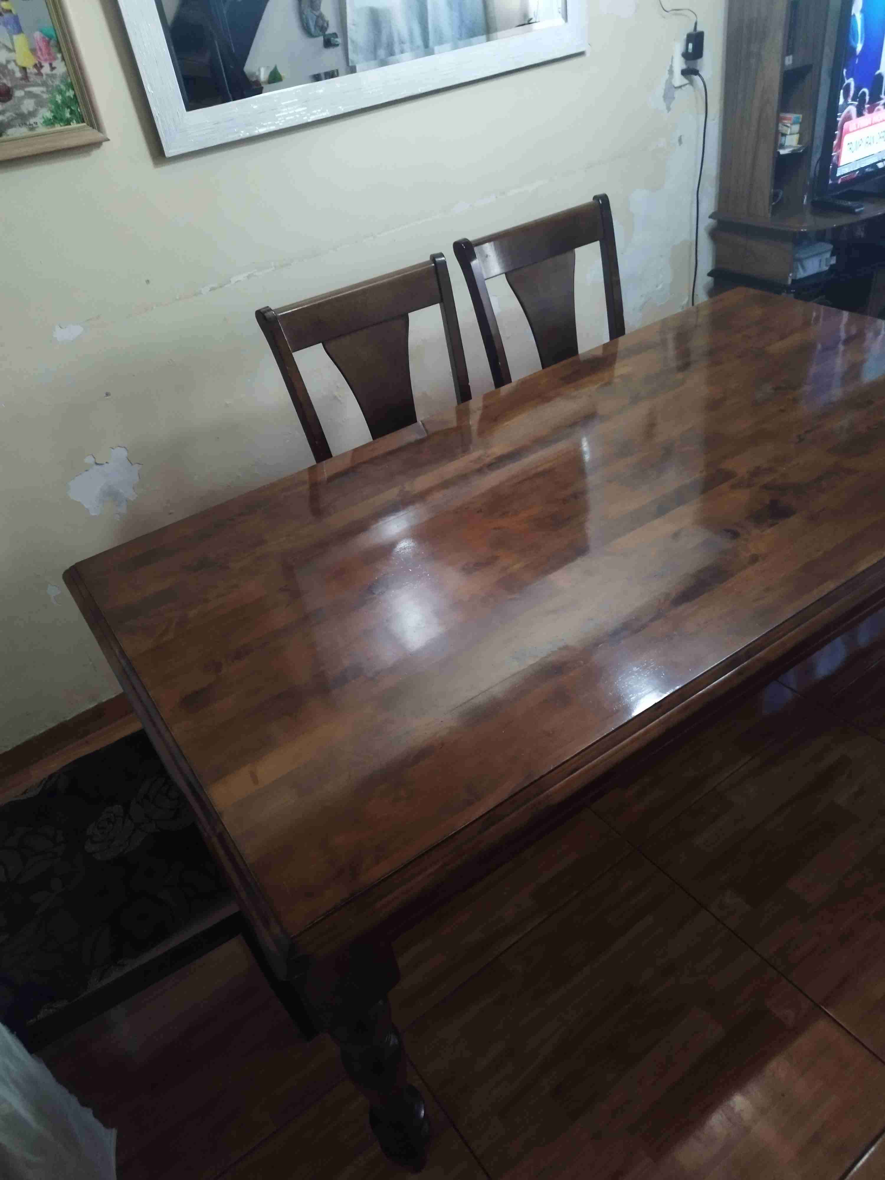 Mesa comedor madera oscuro - miniatura 3