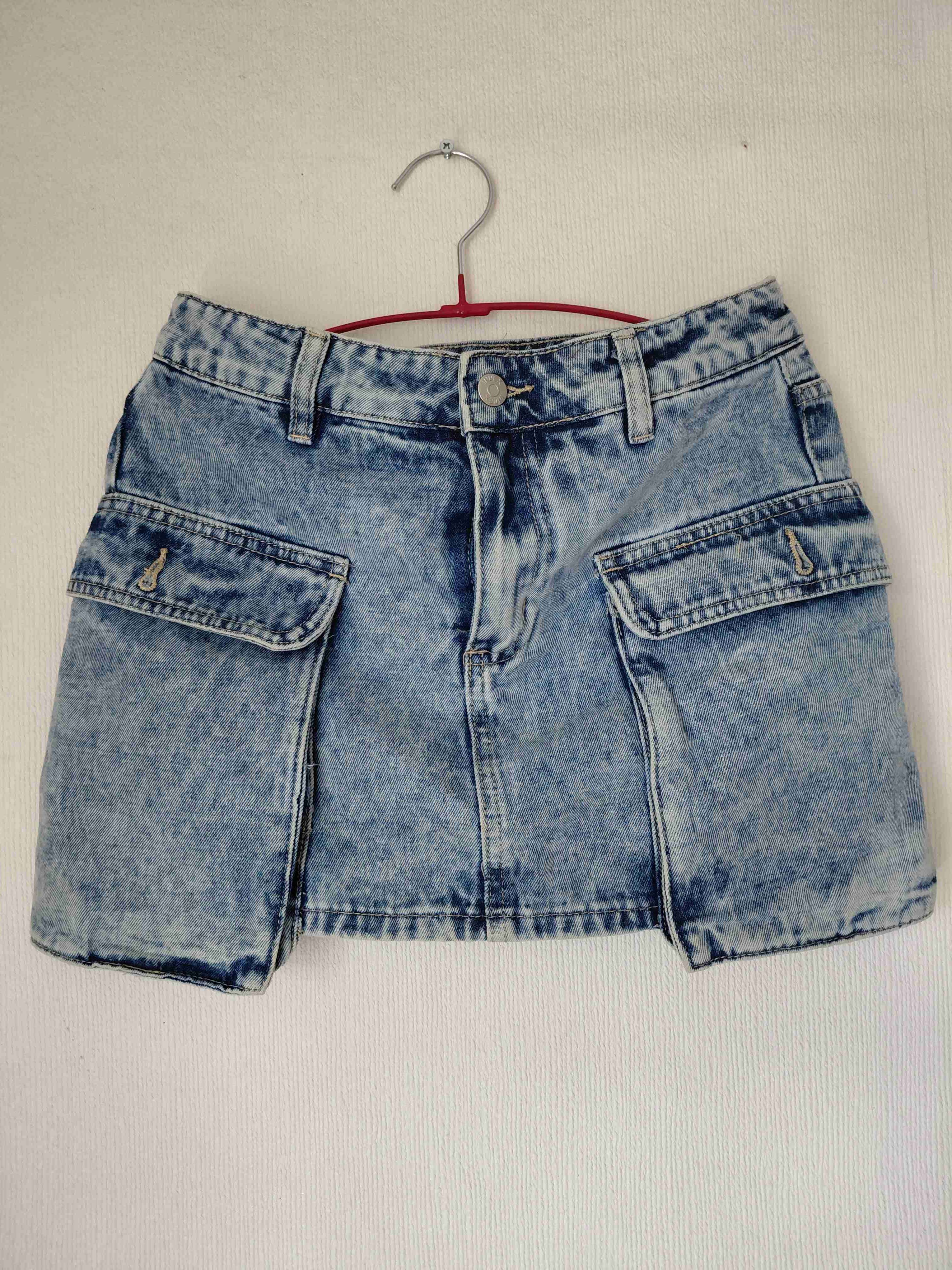 Mini falda de mezclilla azul - miniatura 1