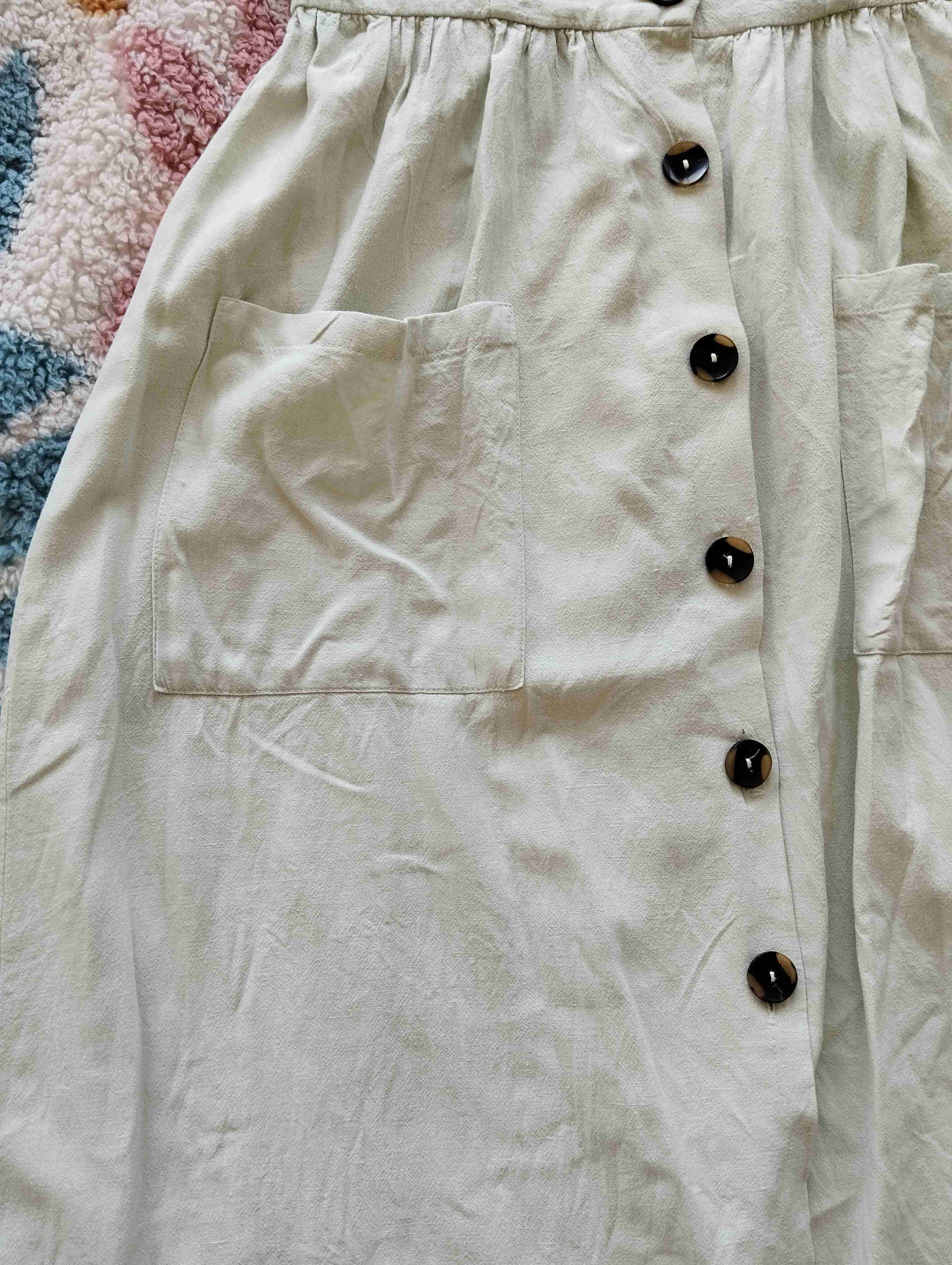 Vestido lino con botones - 3