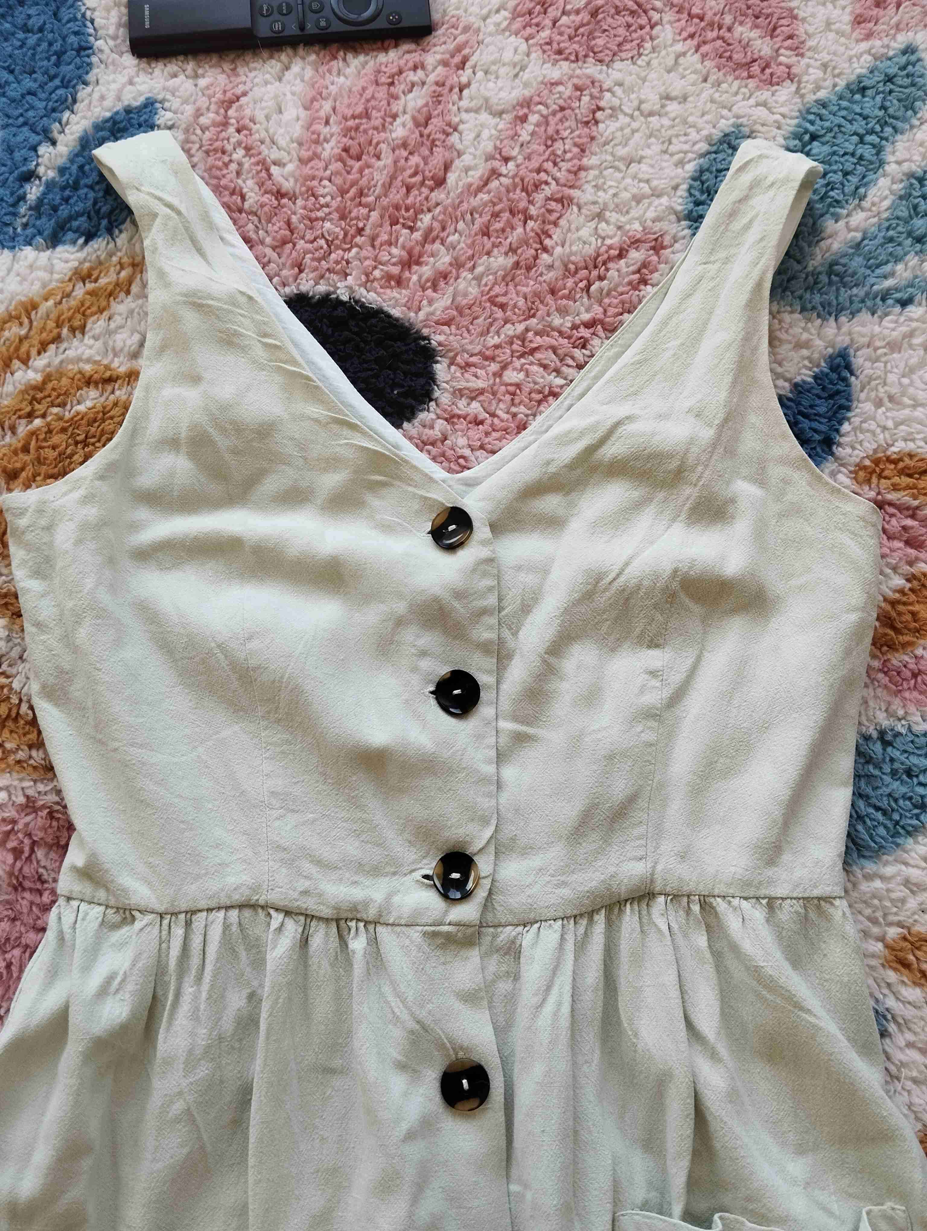 Vestido lino con botones - 4