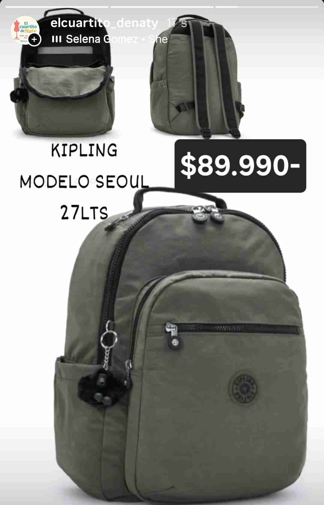 Mochila Kipling modelo Seoul 27L