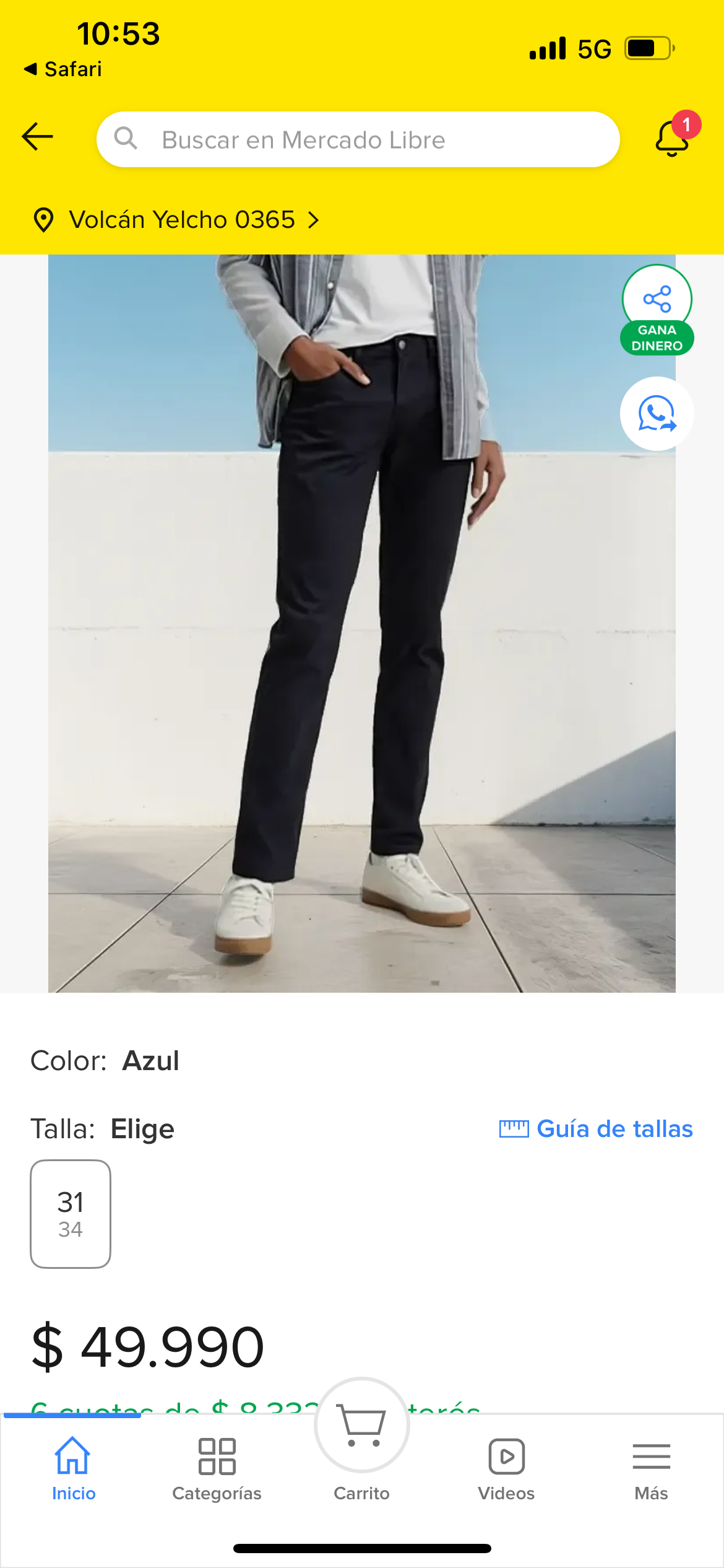 Jeans grises hombre - miniatura 3