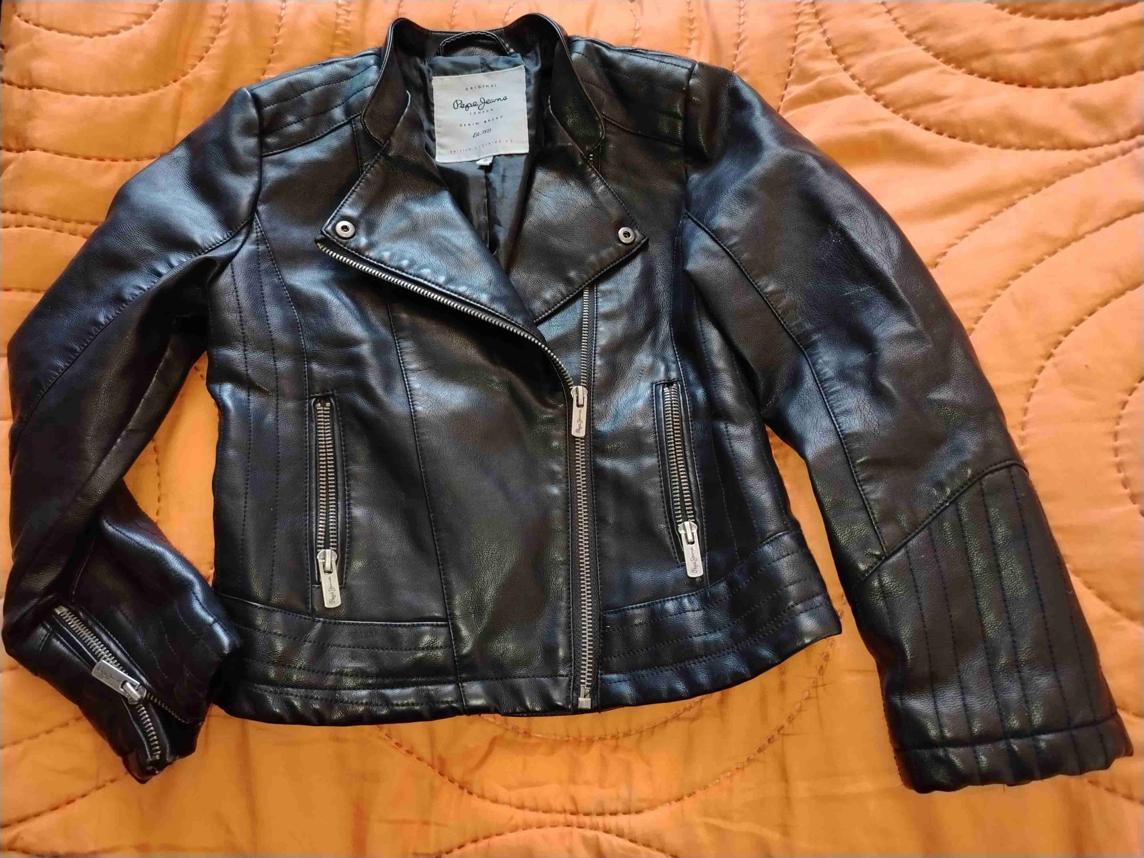 Chaqueta de cuero negra Pepe Jeans - miniatura 1