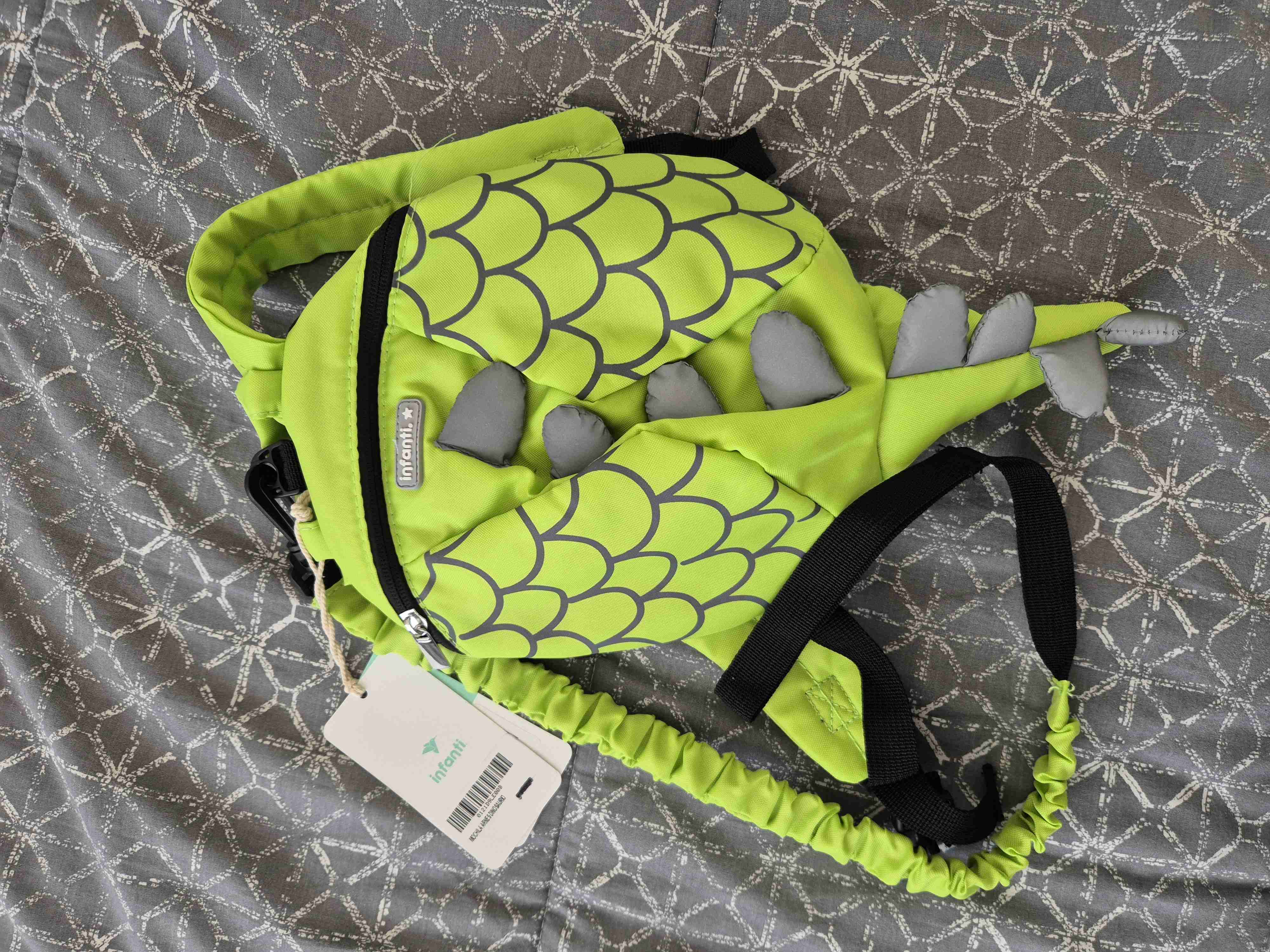 Mochila infantil verde dinosaurio
