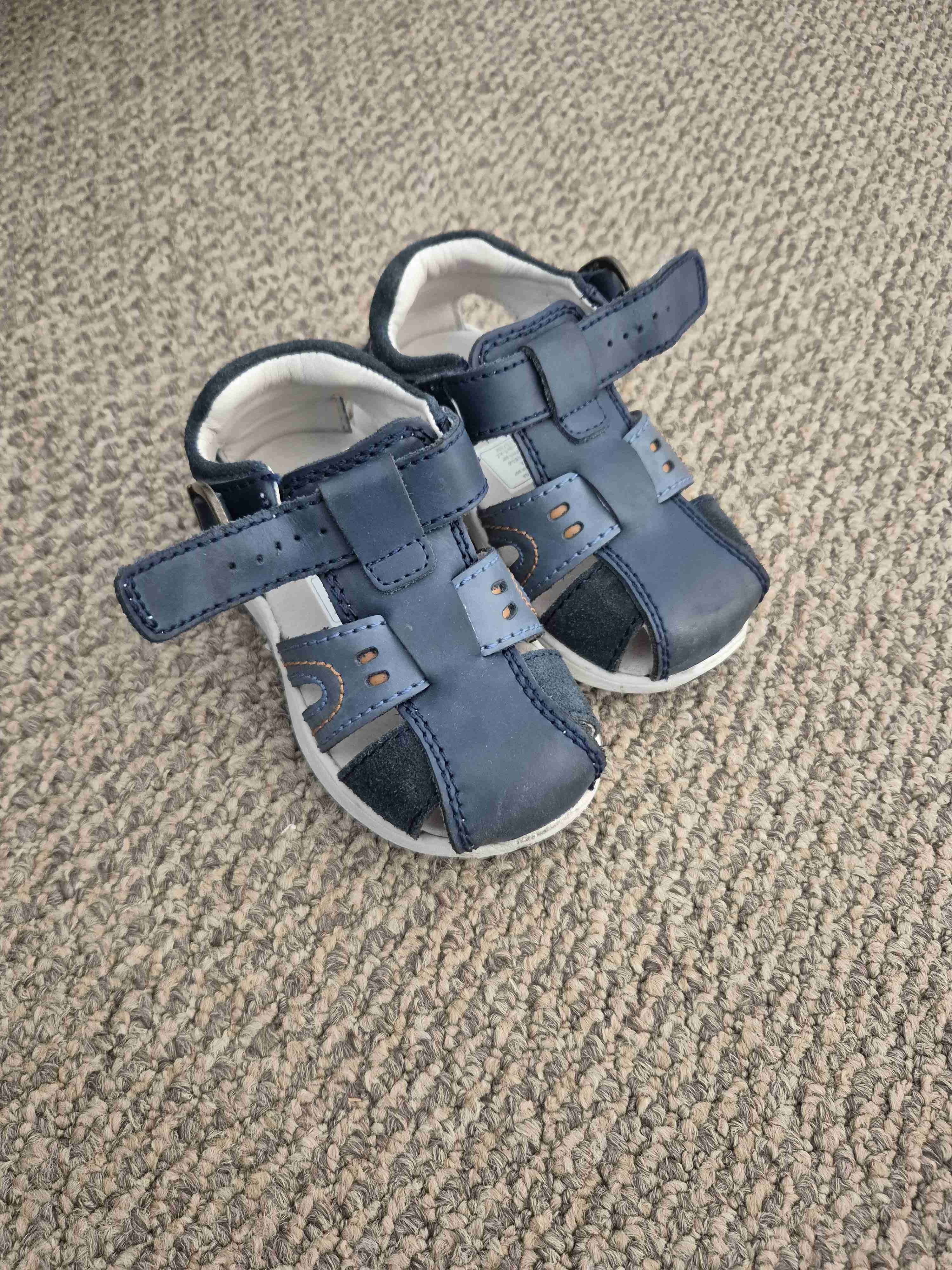 Sandalias de cuero azul niño - miniatura 1