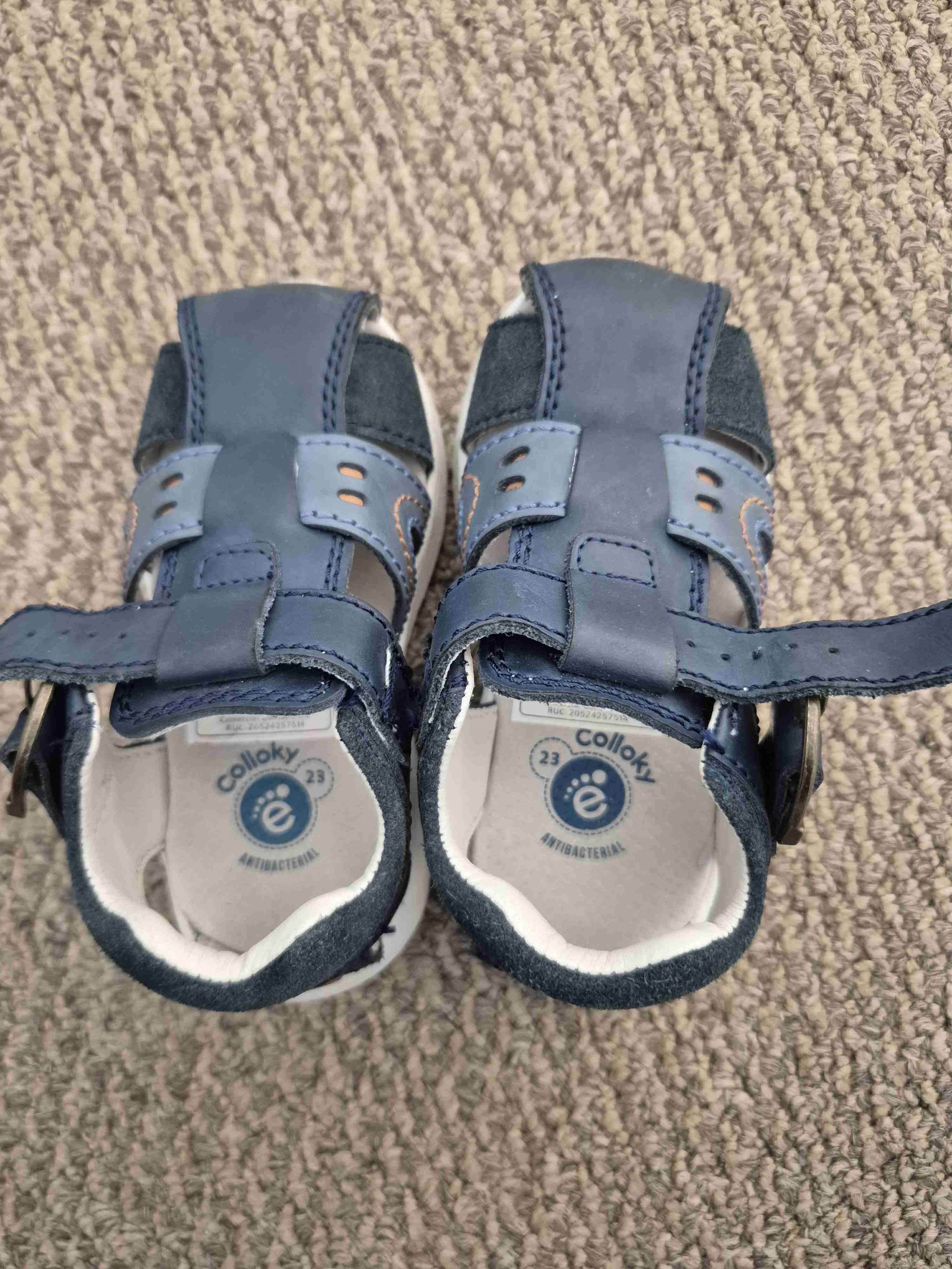 Sandalias de cuero azul niño - miniatura 3