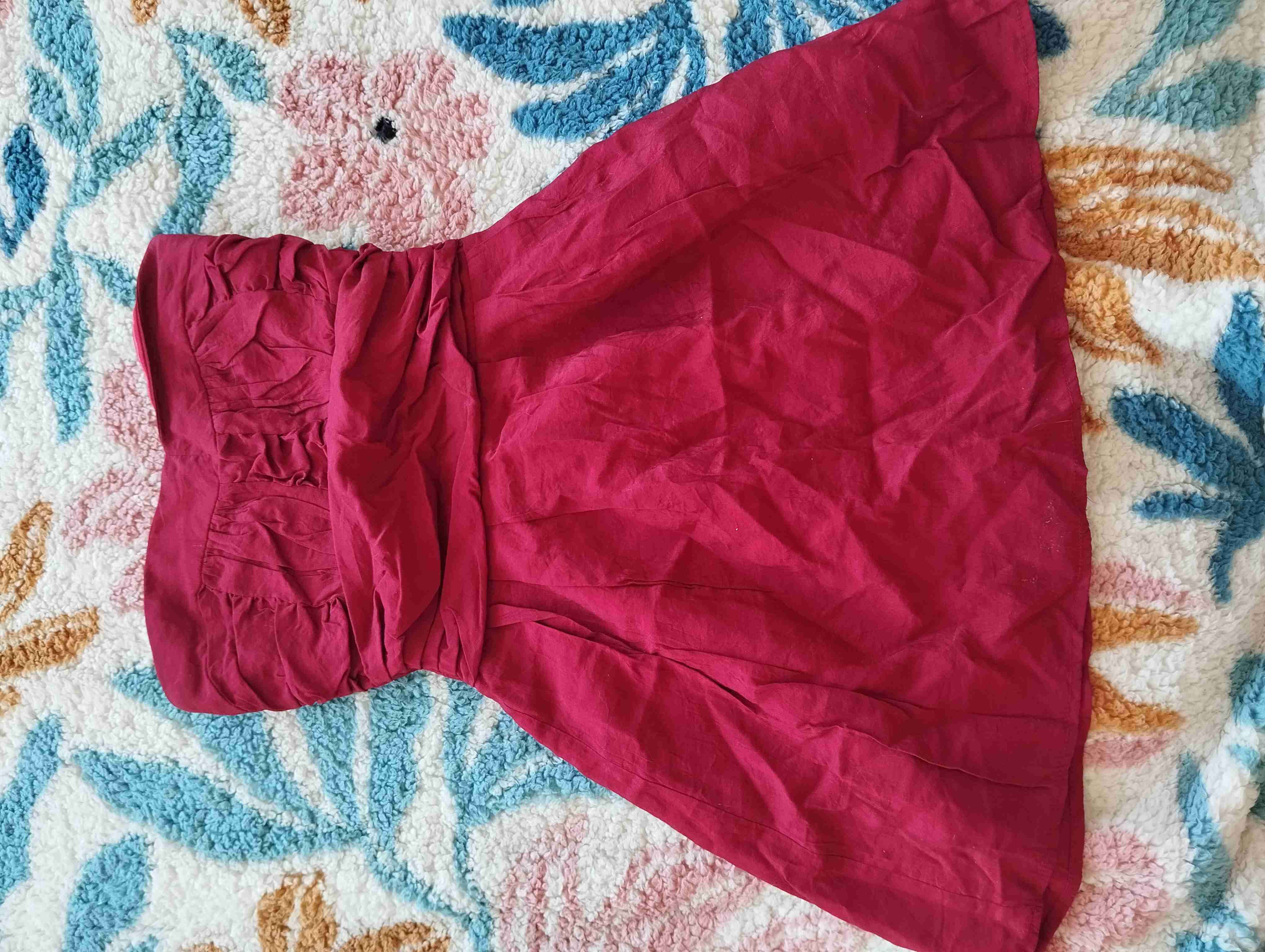 Vestido corto rojo strapless - 1