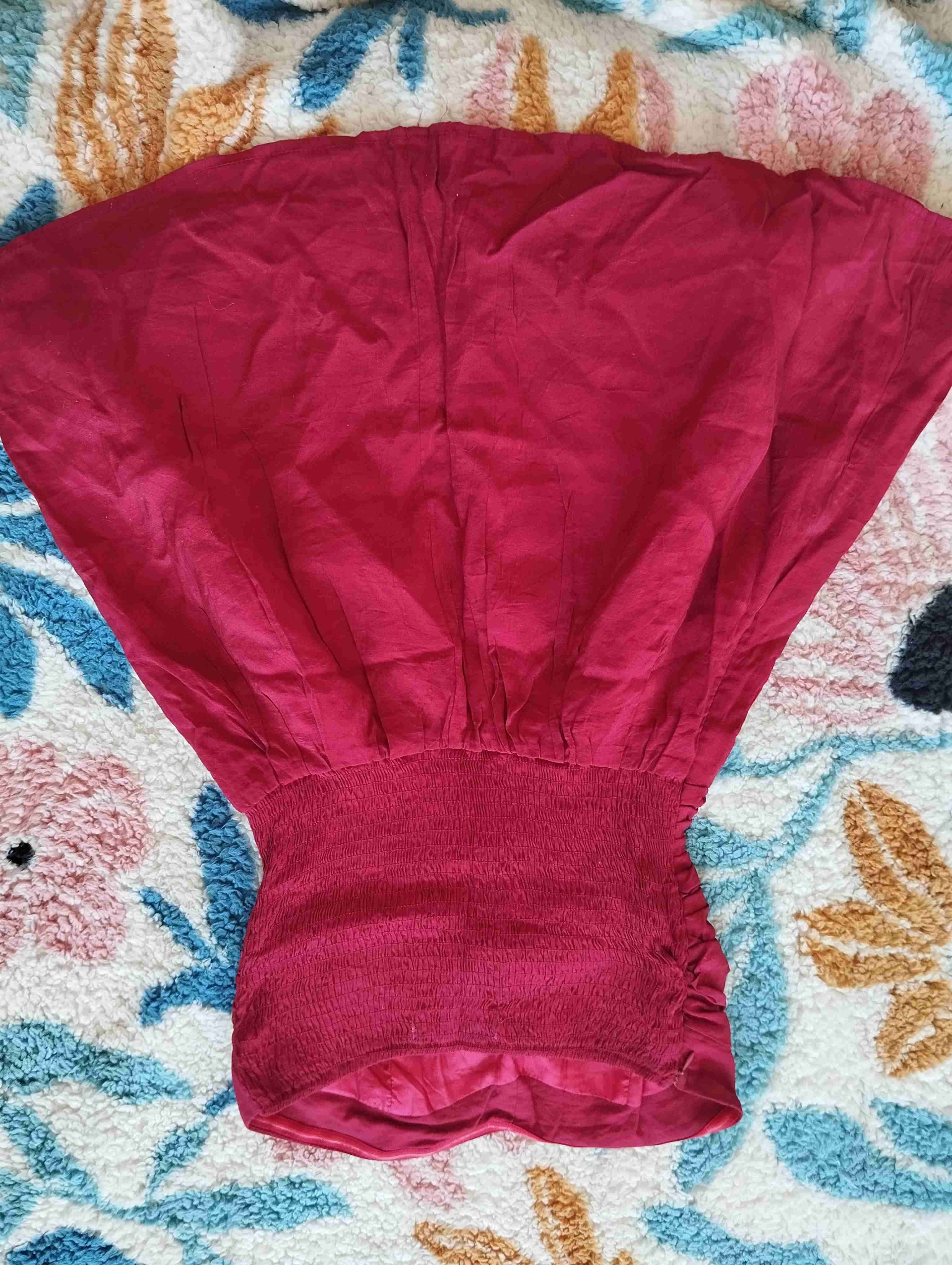 Vestido corto rojo strapless - 3