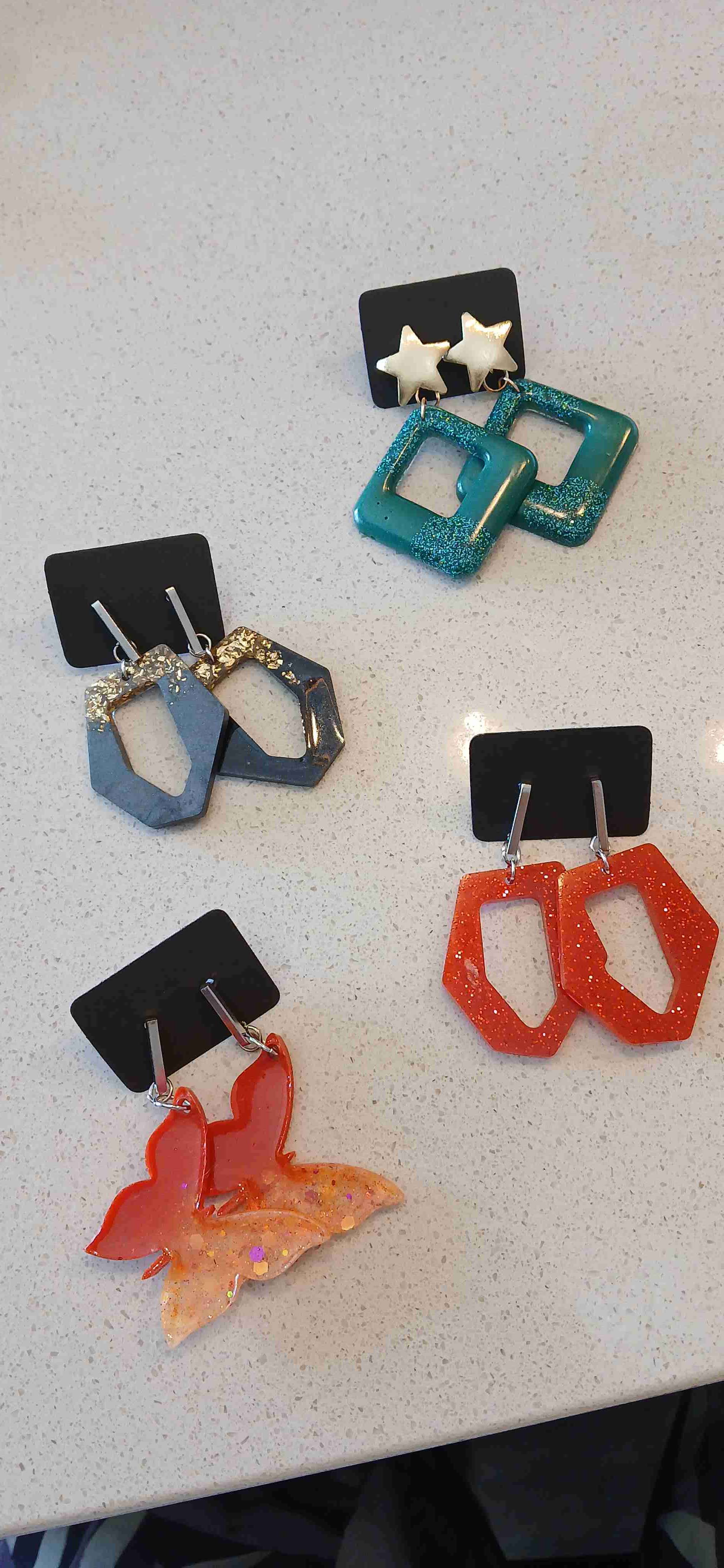 Set de aros coloridos resina - miniatura 1