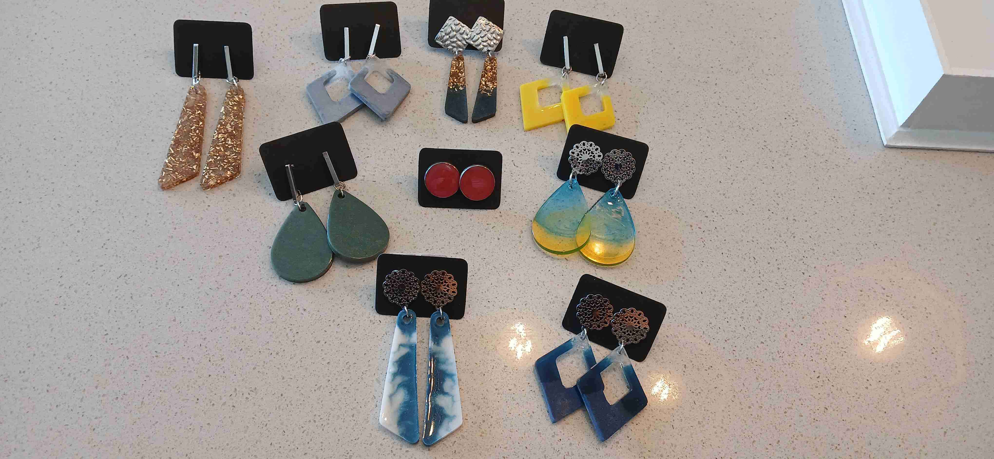 Set de aros coloridos resina - miniatura 2