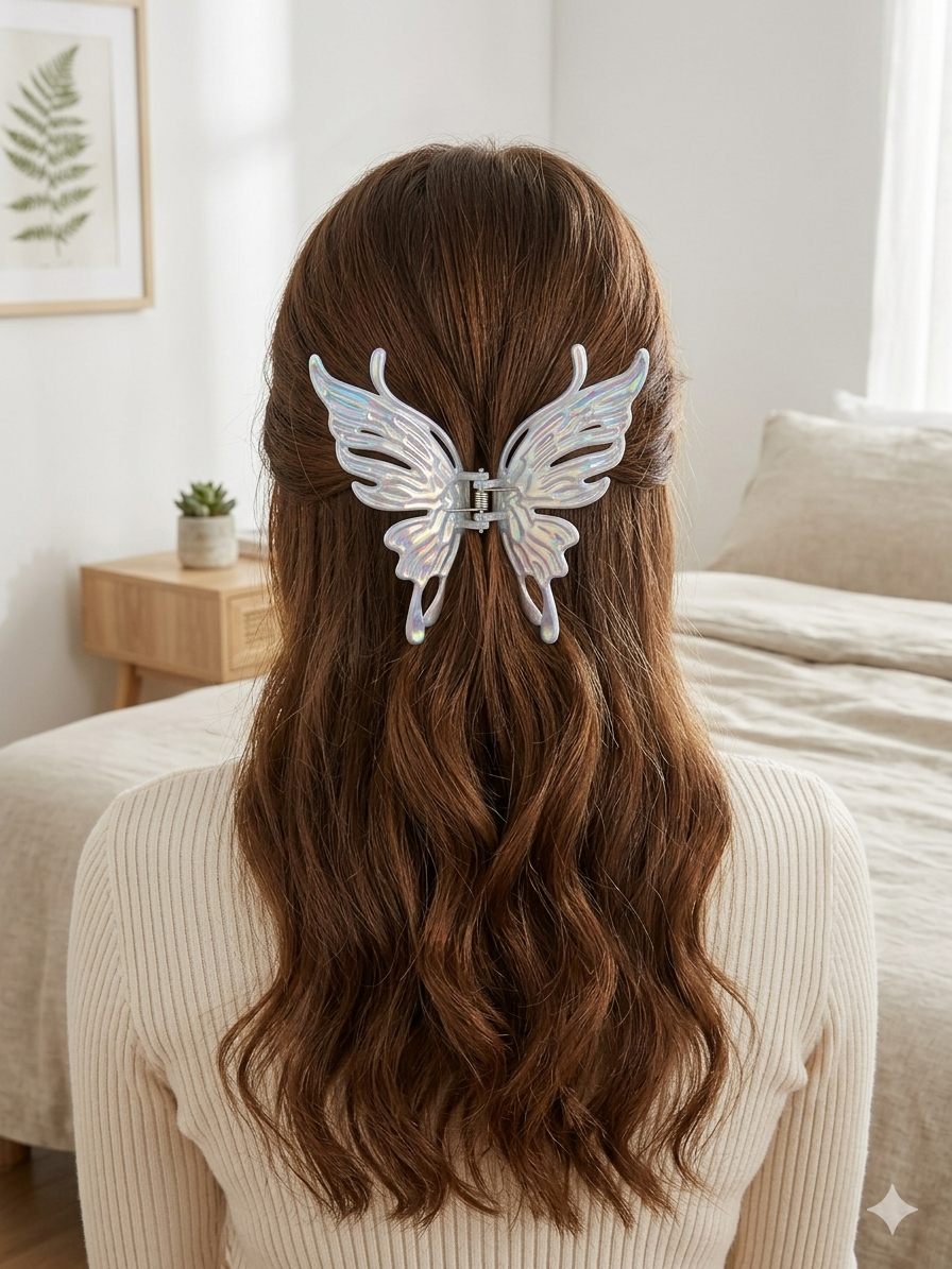 Pinza de cabello mariposa rosa - miniatura 4