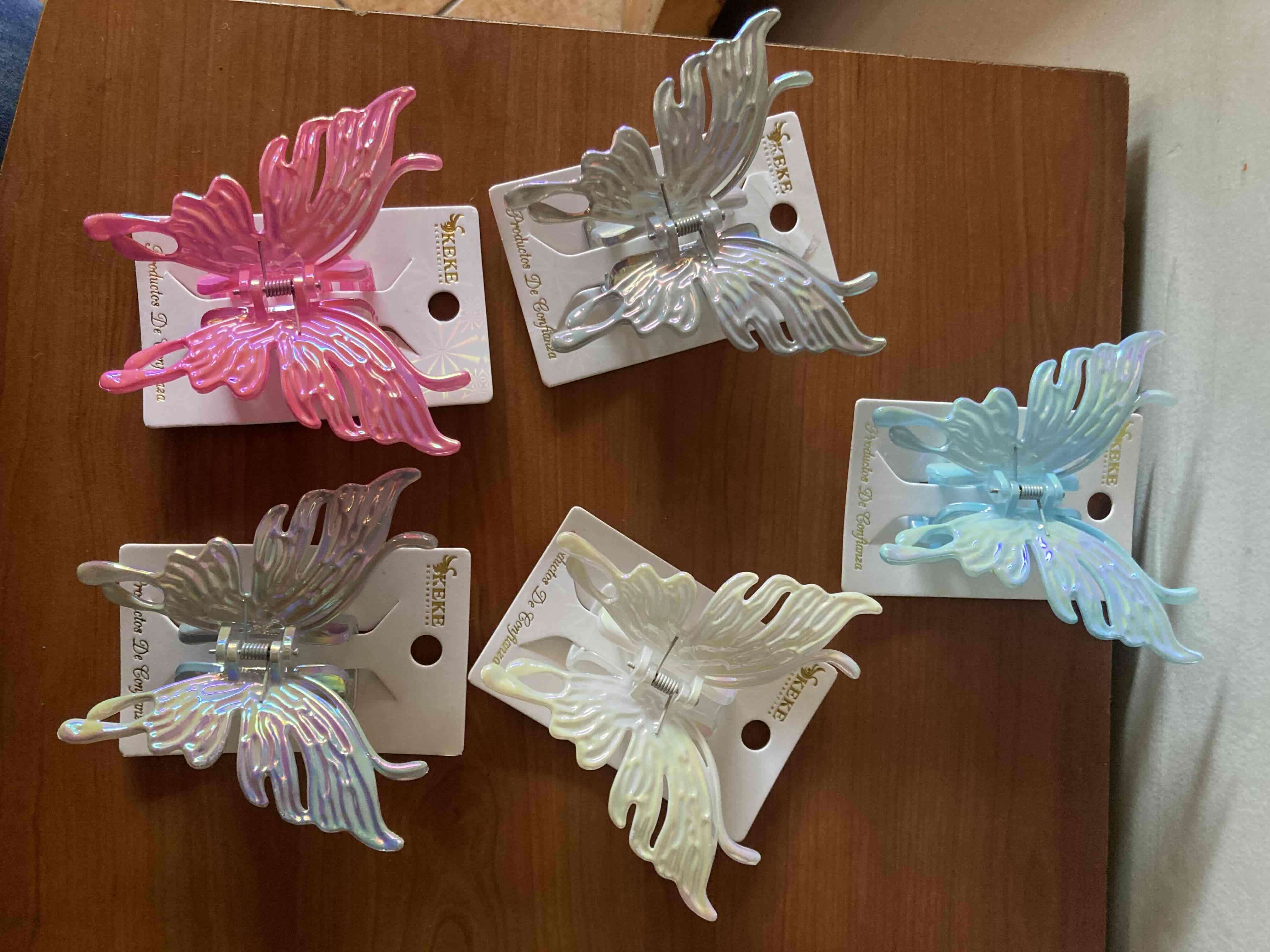 Pinza de cabello mariposa rosa - miniatura 5