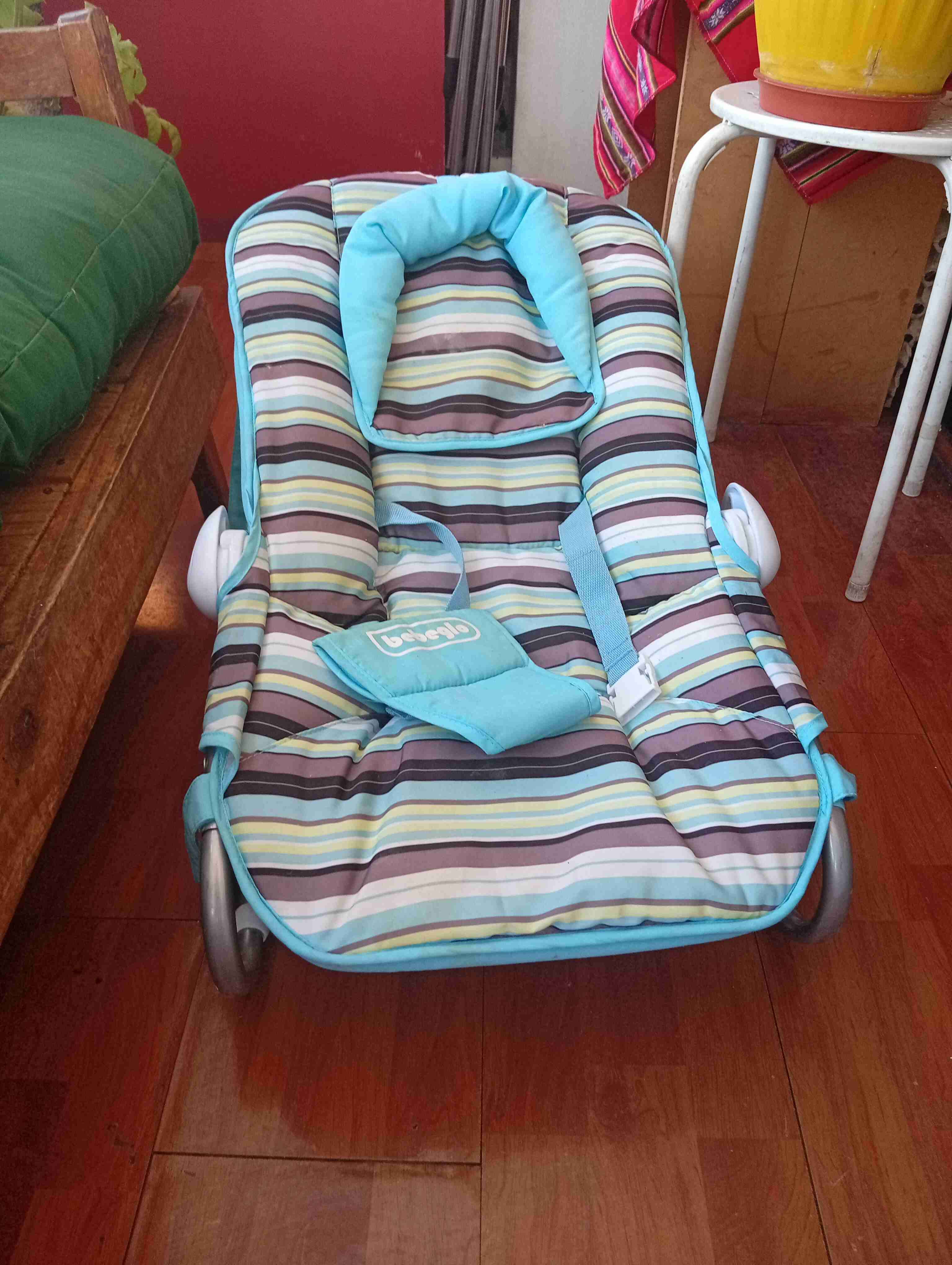 Silla mecedora para bebé azul - miniatura 1