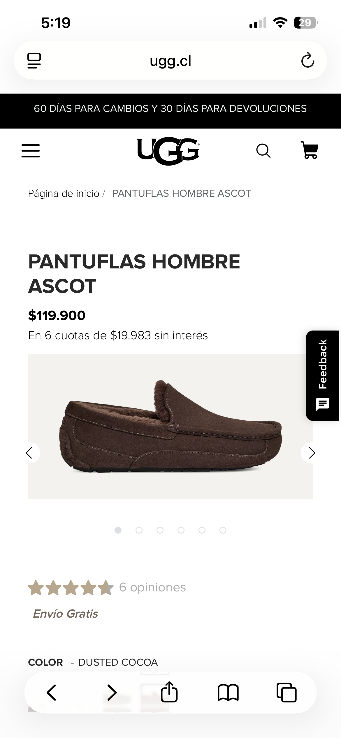 Mocasines de gamuza UGG Ascot - miniatura 4