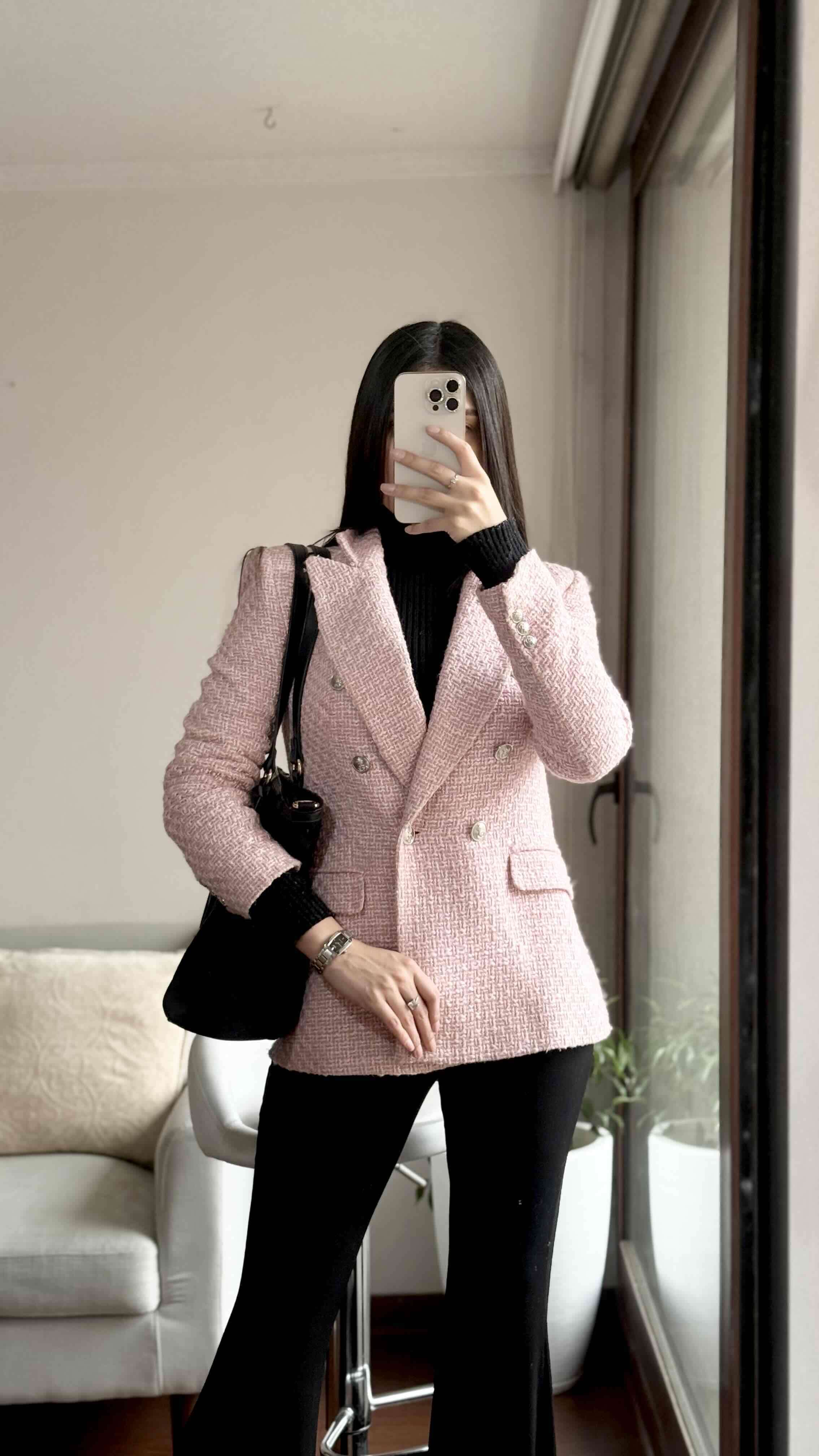 Blazer rosa elegante mujer - miniatura 2