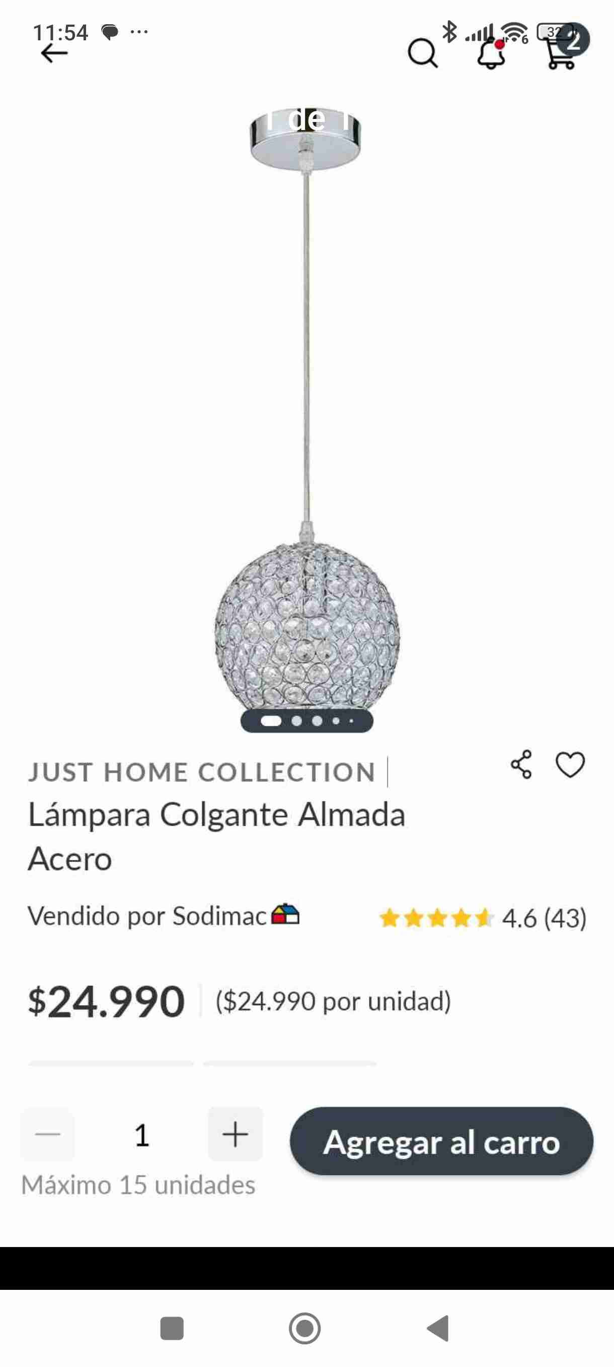 Lámpara colgante Just Home