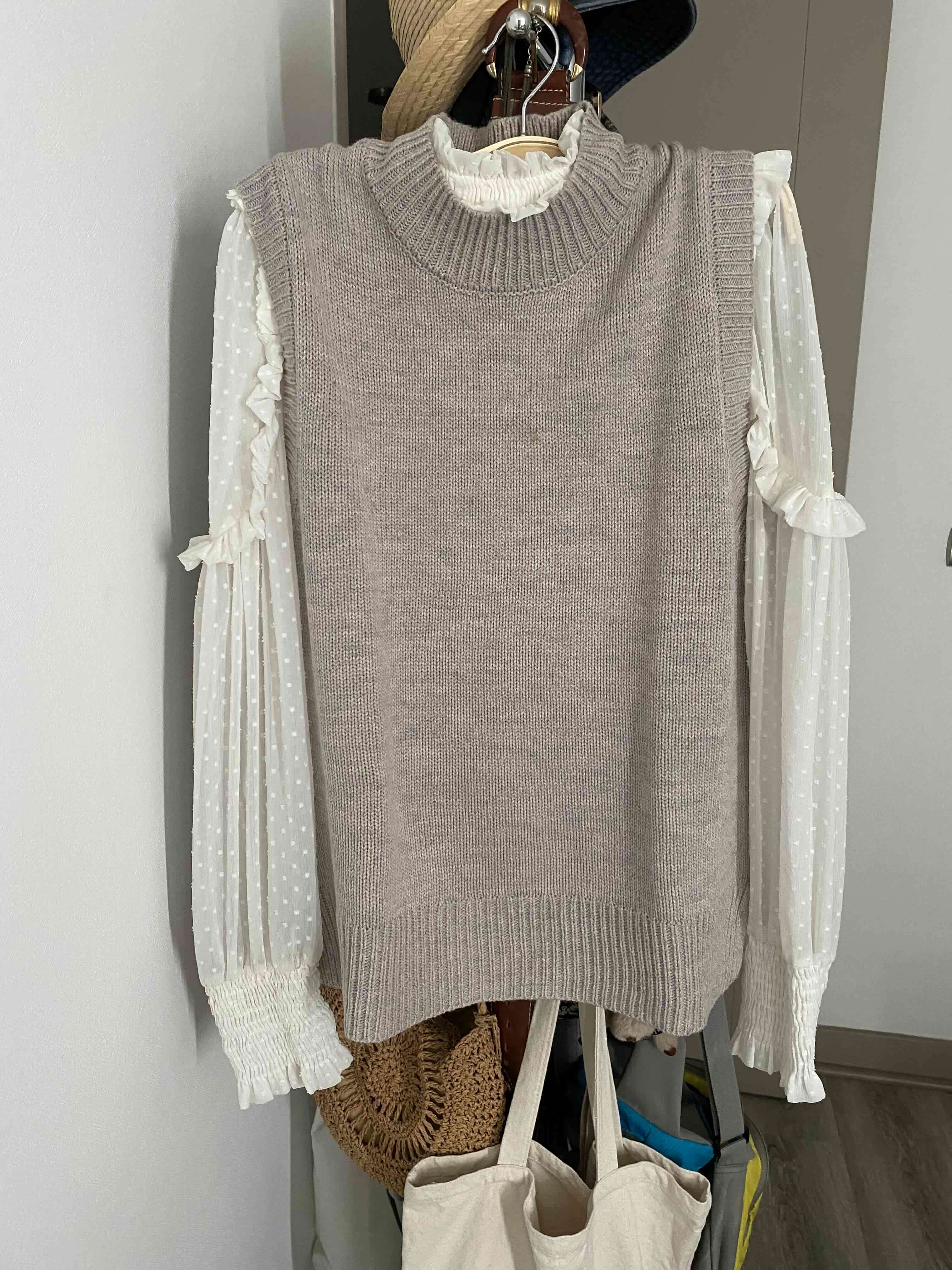 Sweater de punto gris - miniatura 5