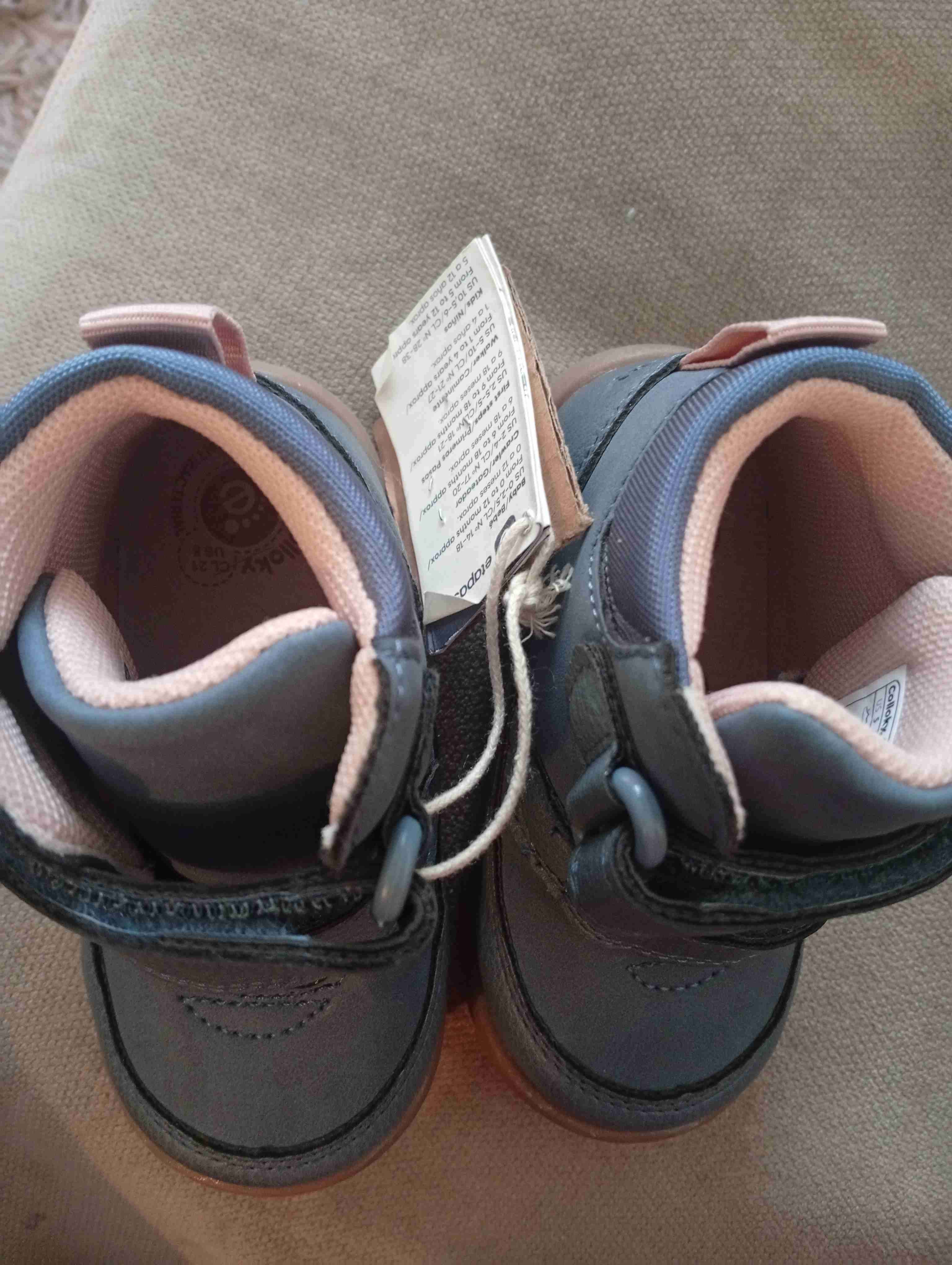 Zapatos infantiles azul marino con rosado - miniatura 3