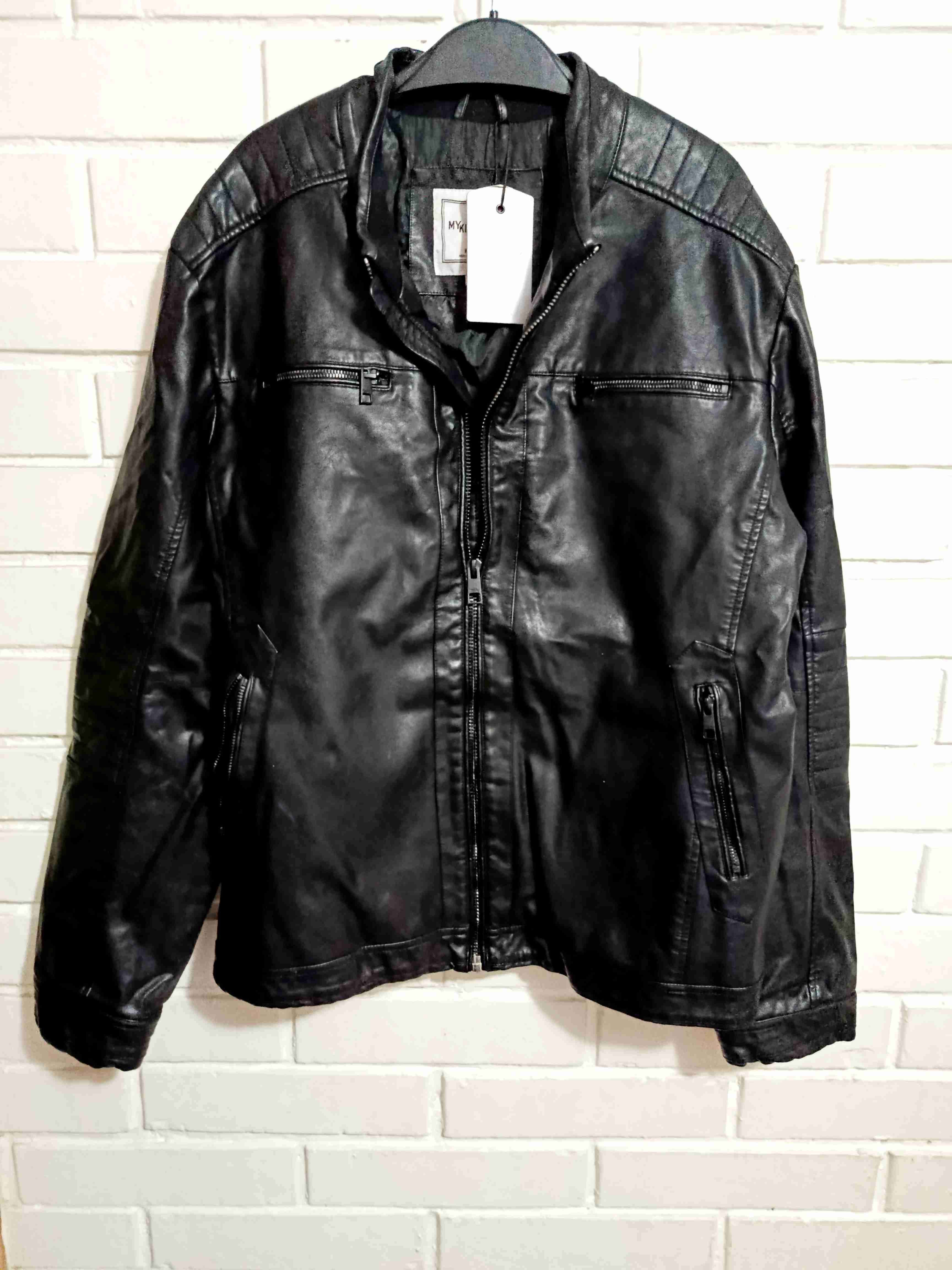 Chaqueta de cuero negra - miniatura 1