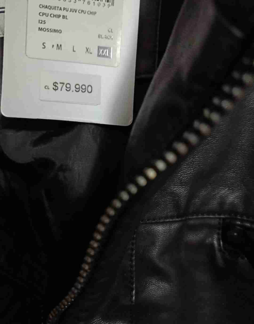 Chaqueta de cuero negra - miniatura 3