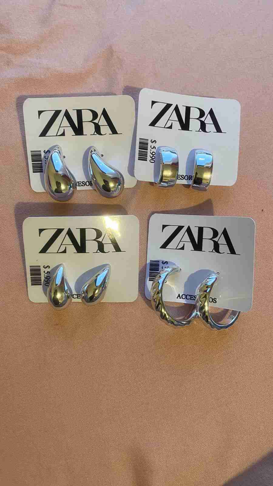 Set de aros plateados Zara