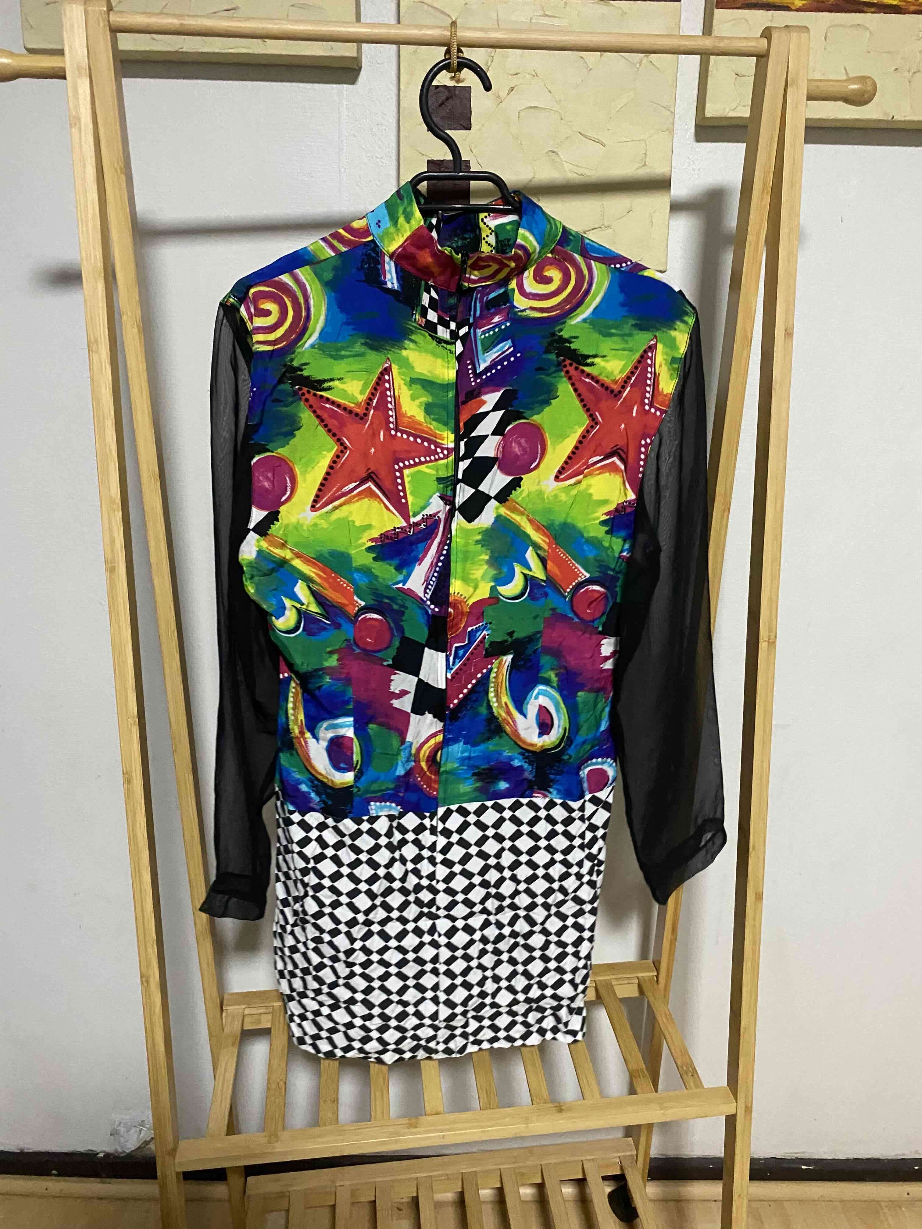 Vestido colorido de manga larga xs