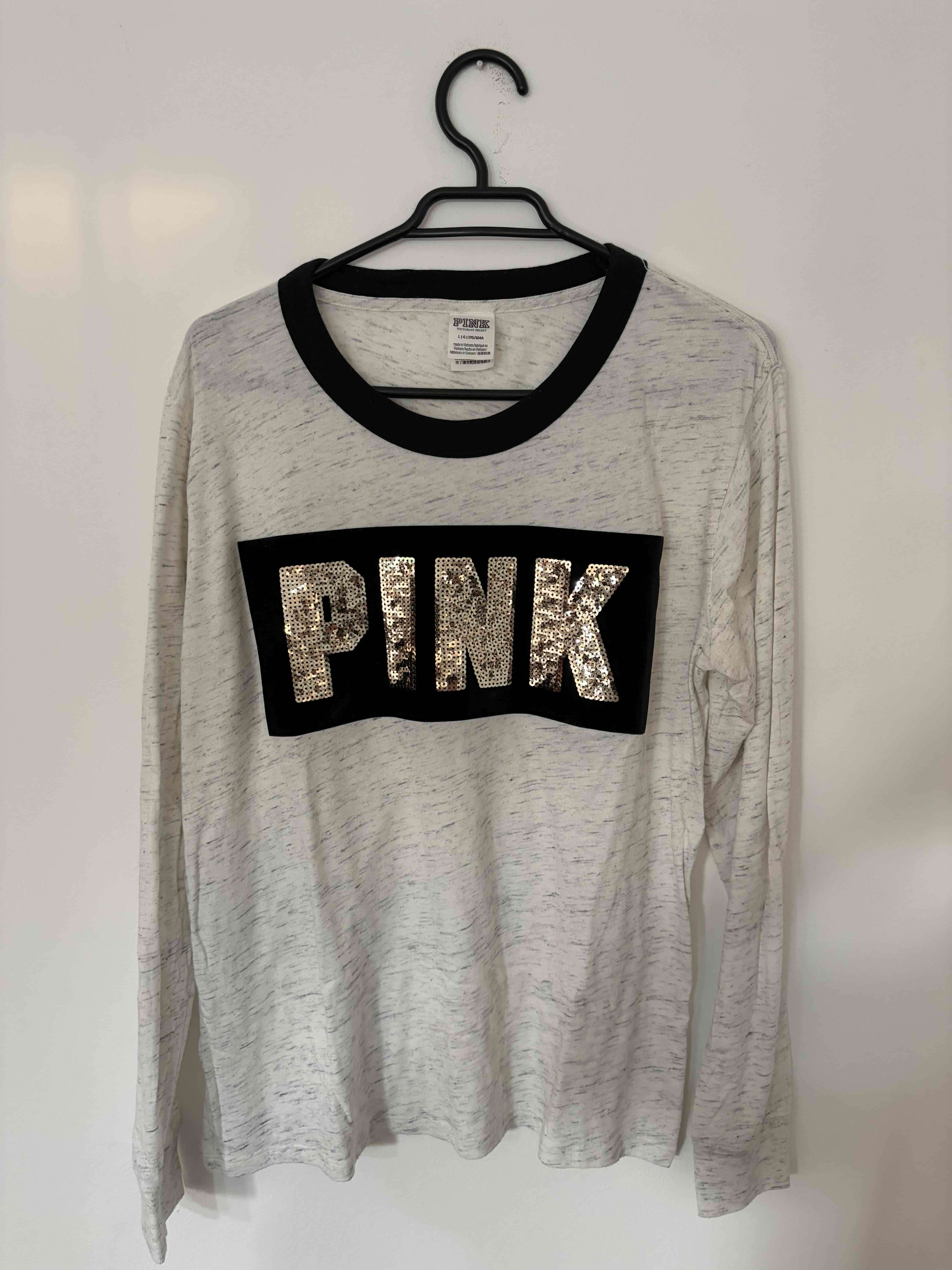 Polera Pink manga larga gris con lentejuelas - 1