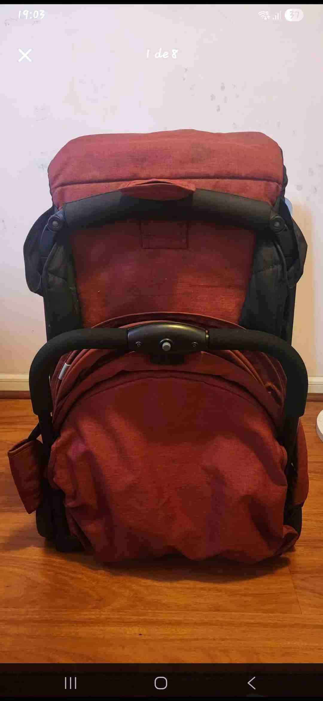 Coche de paseo rojo plegable Infanti - miniatura 4