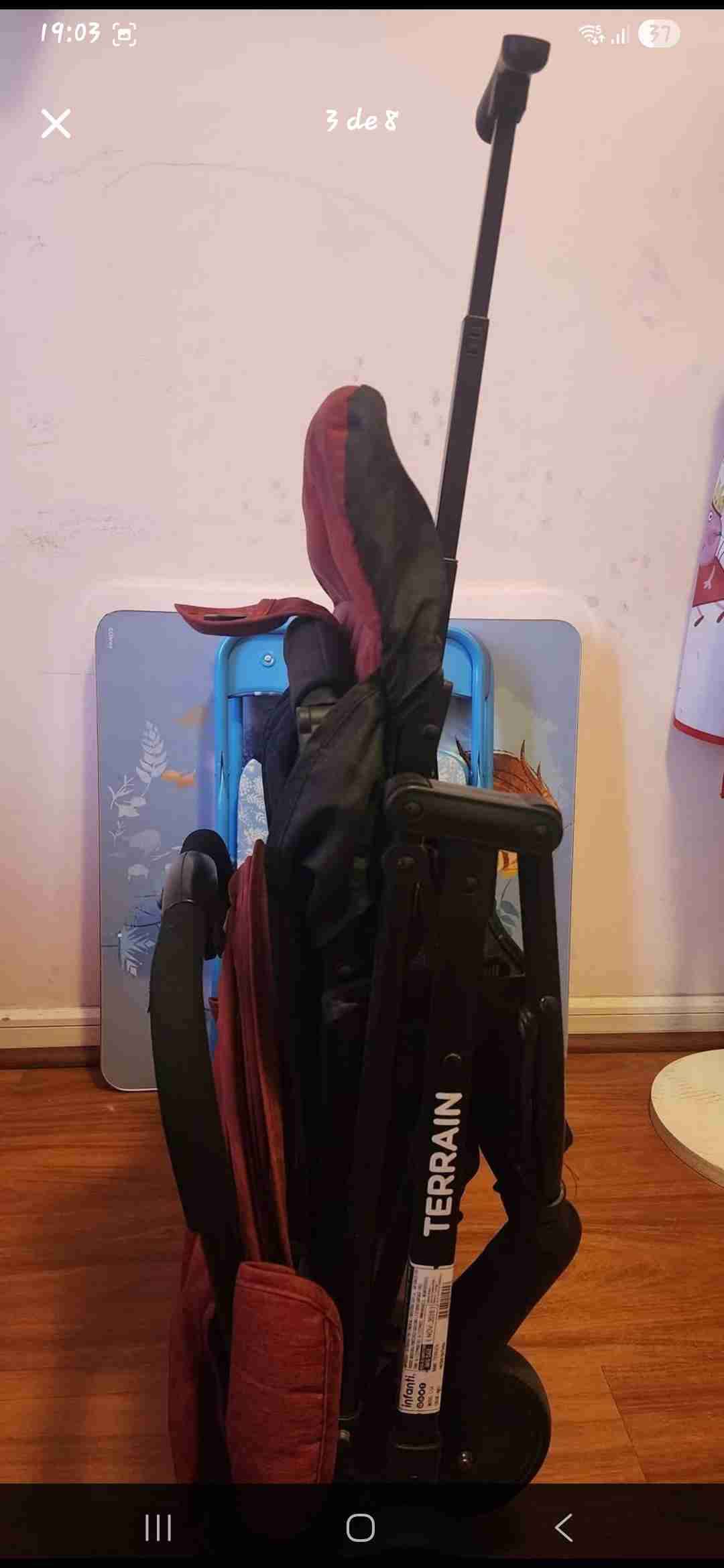 Coche de paseo rojo plegable Infanti - miniatura 6