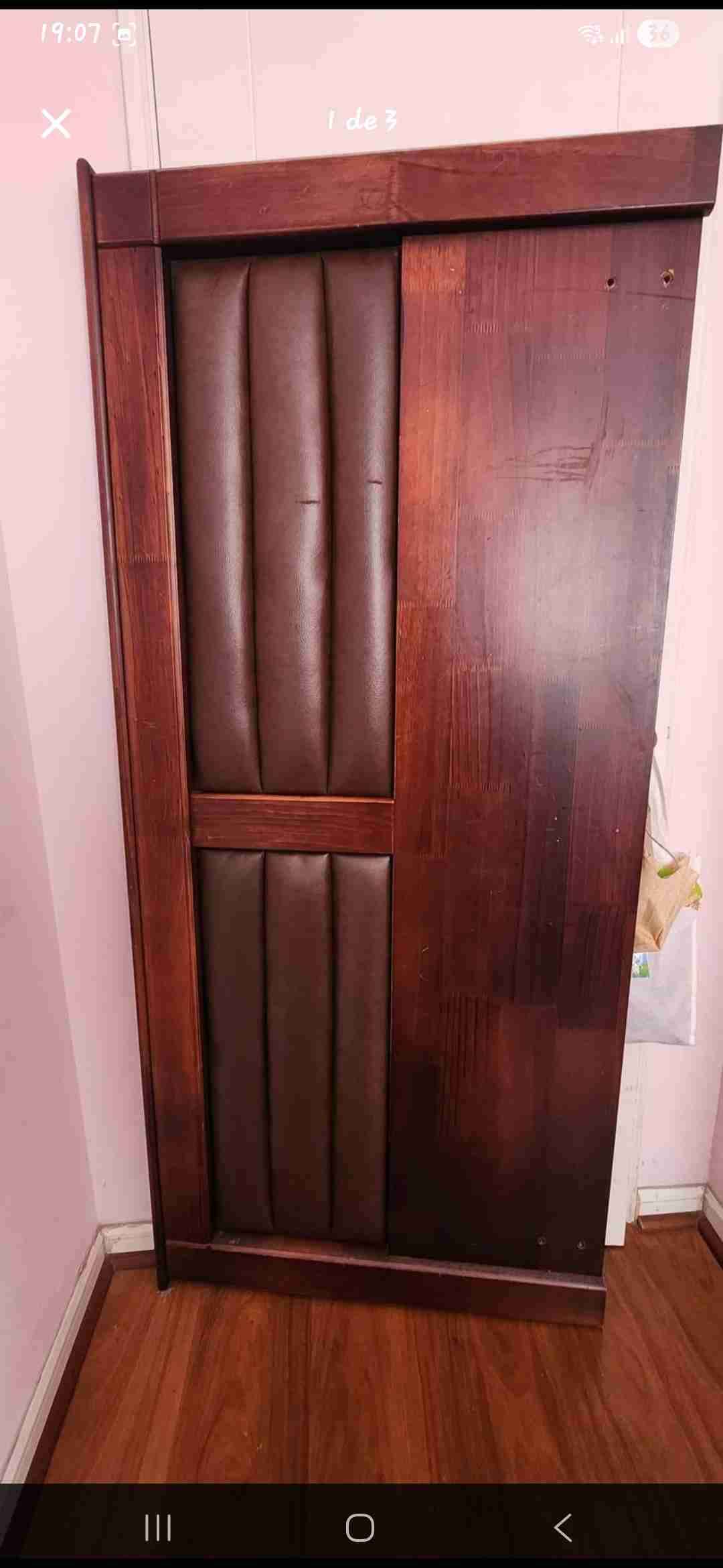 Cabecero de cama madera oscura 2 plazas - miniatura 3