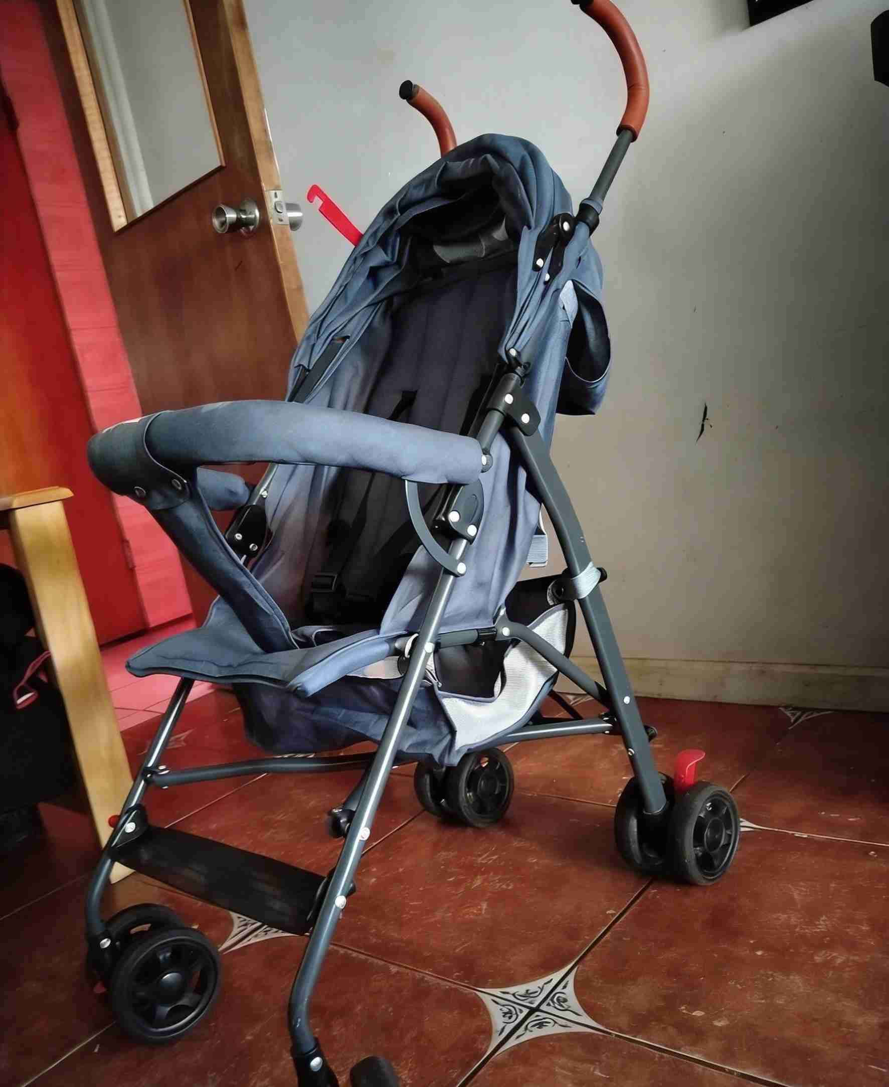 Coche de bebé plegable azul - 1