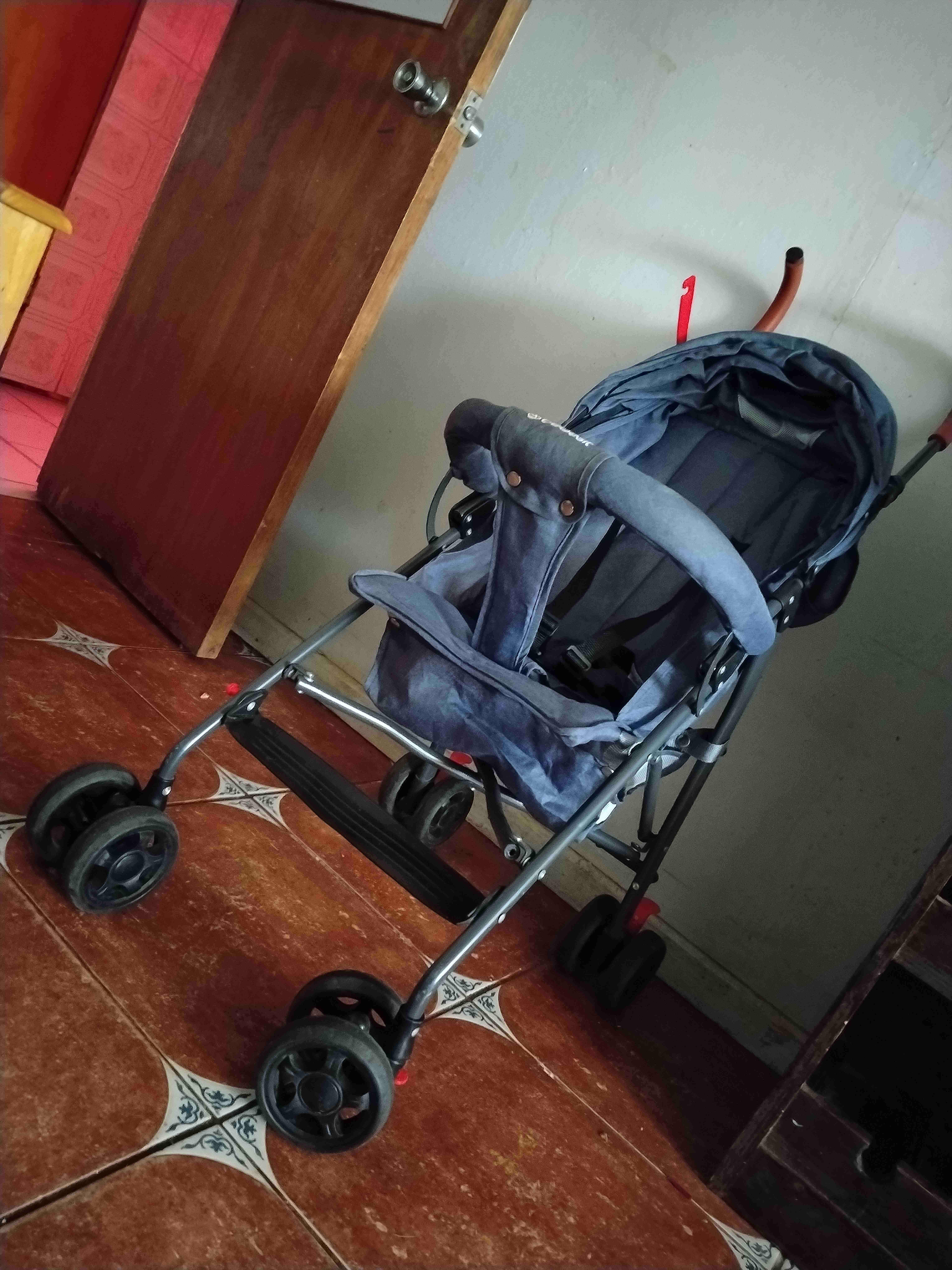Coche de bebé plegable azul - 3
