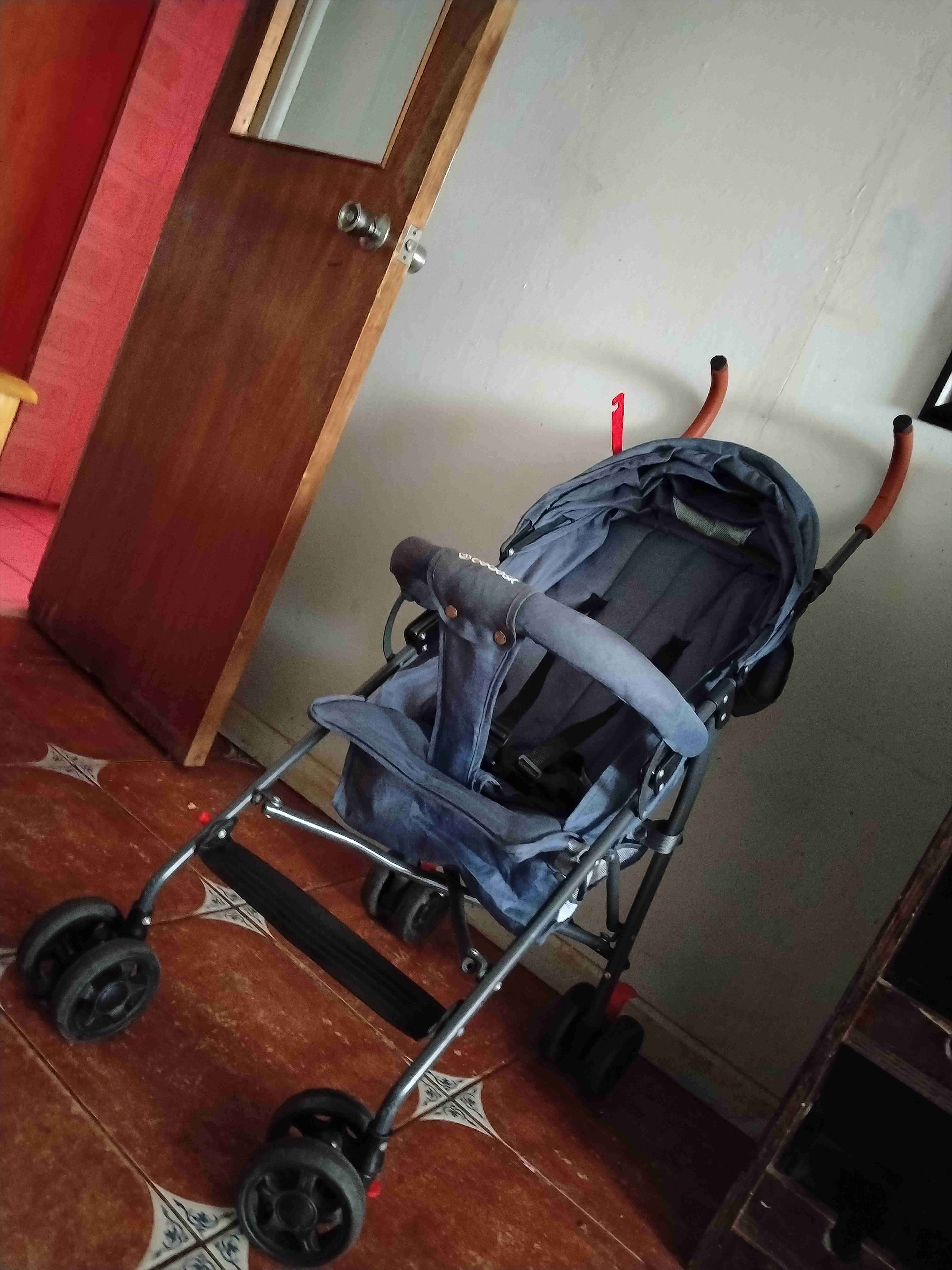 Coche de bebé plegable azul - 6